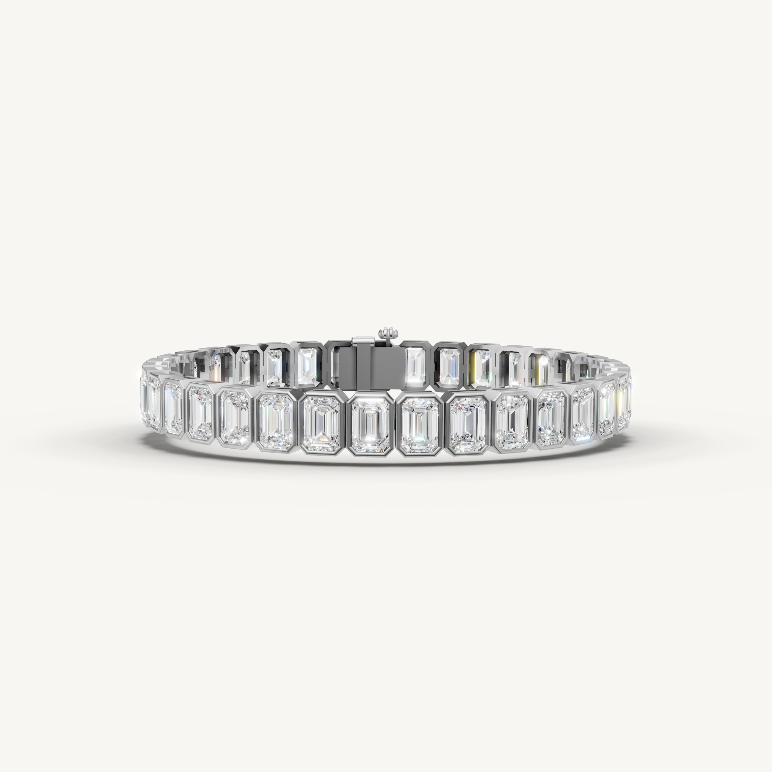 Emerald Cut Lab Grown Diamond Tennis Bracelet in 14K Yellow Gold
