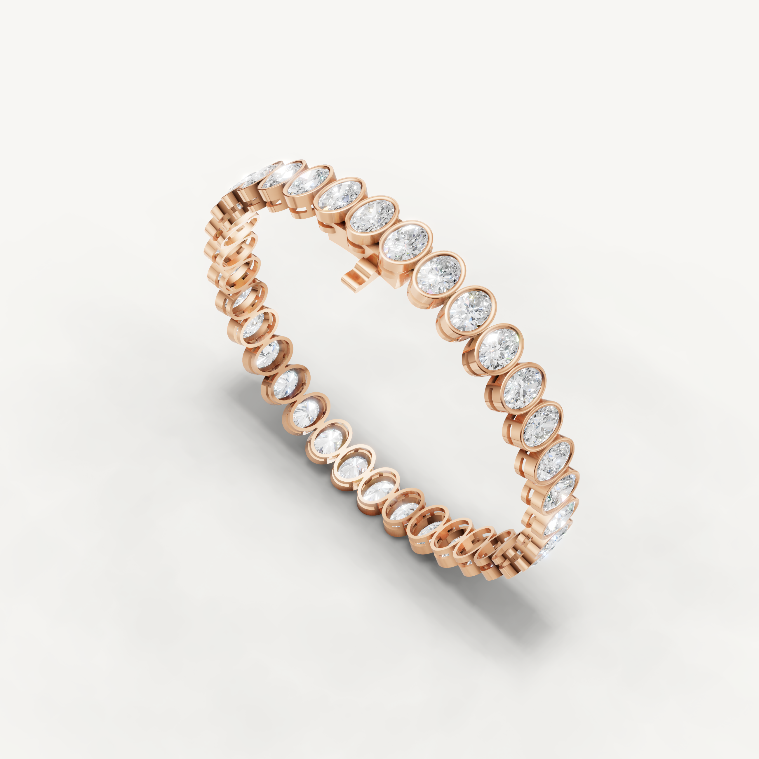Oval Lab Grown Diamond Tennis Bracelet in 14K Rose Gold