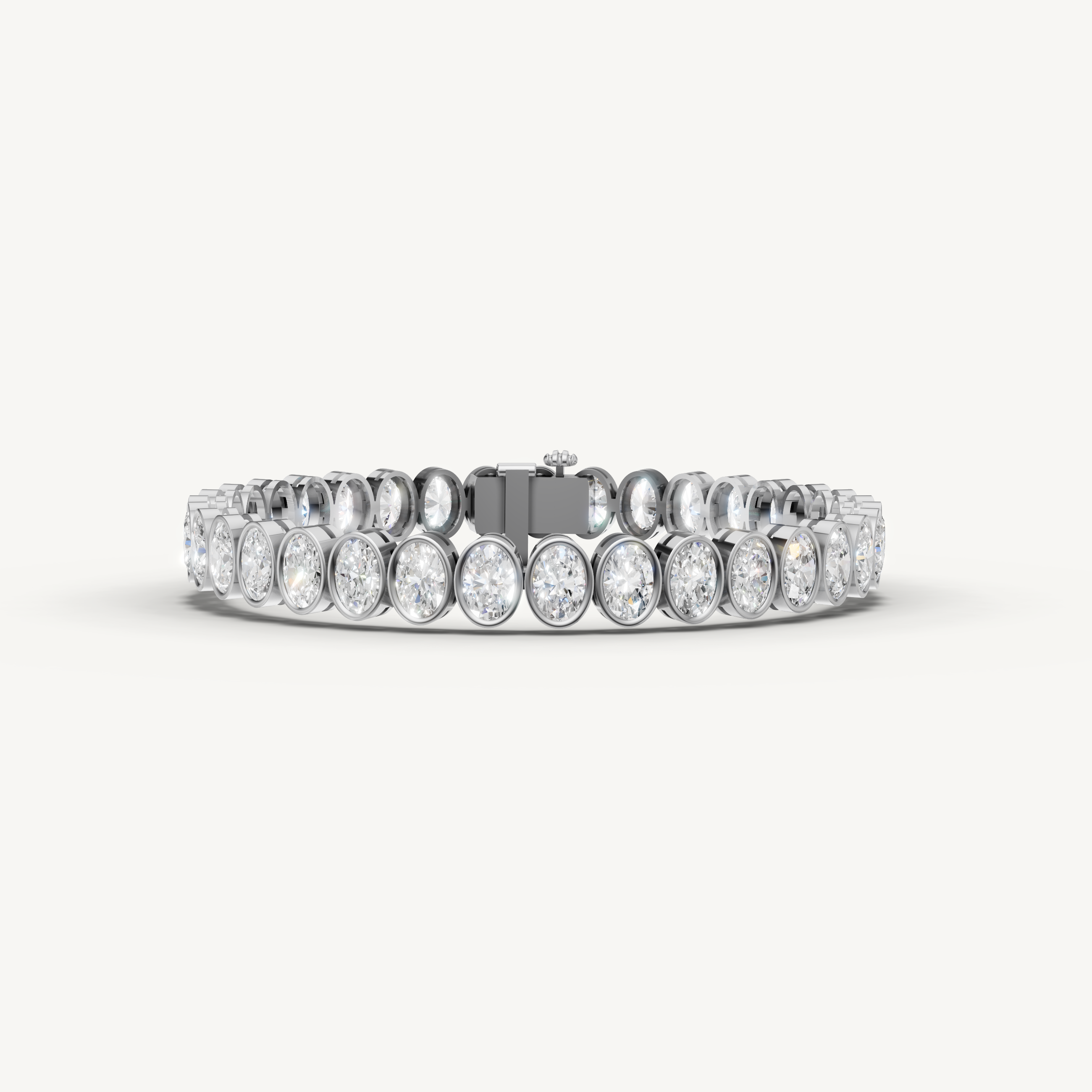 Oval Lab Grown Diamond Tennis Bracelet in 14K Rose Gold