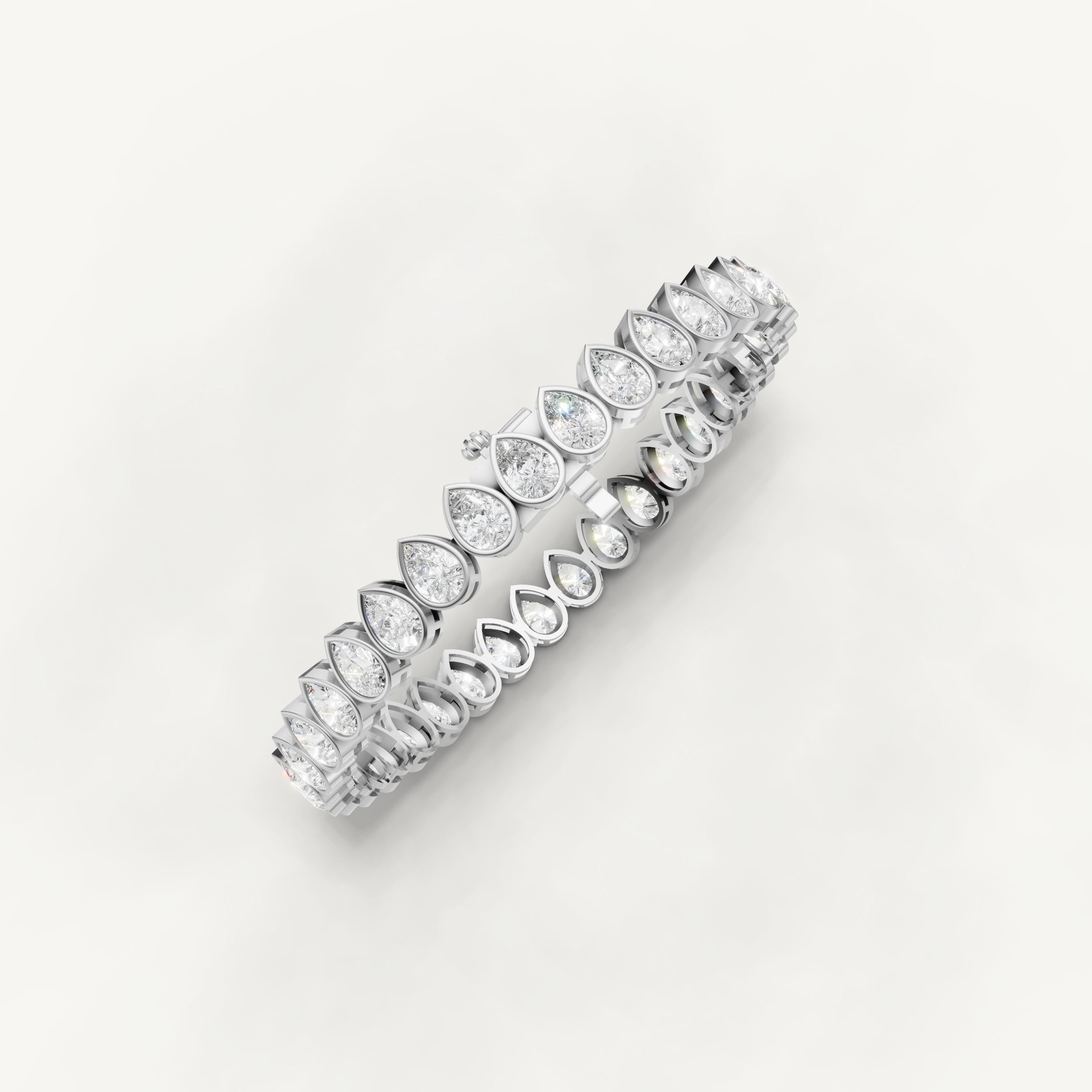 Pear Lab Grown Diamond Tennis Bracelet in 14K Gold
