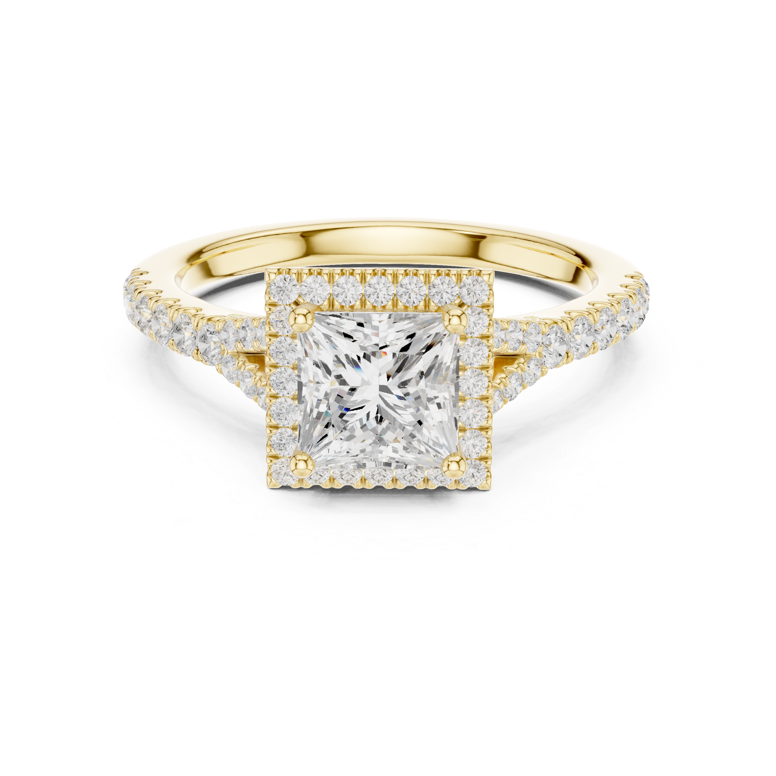 1.41 CTW princess cut lab diamond halo ring