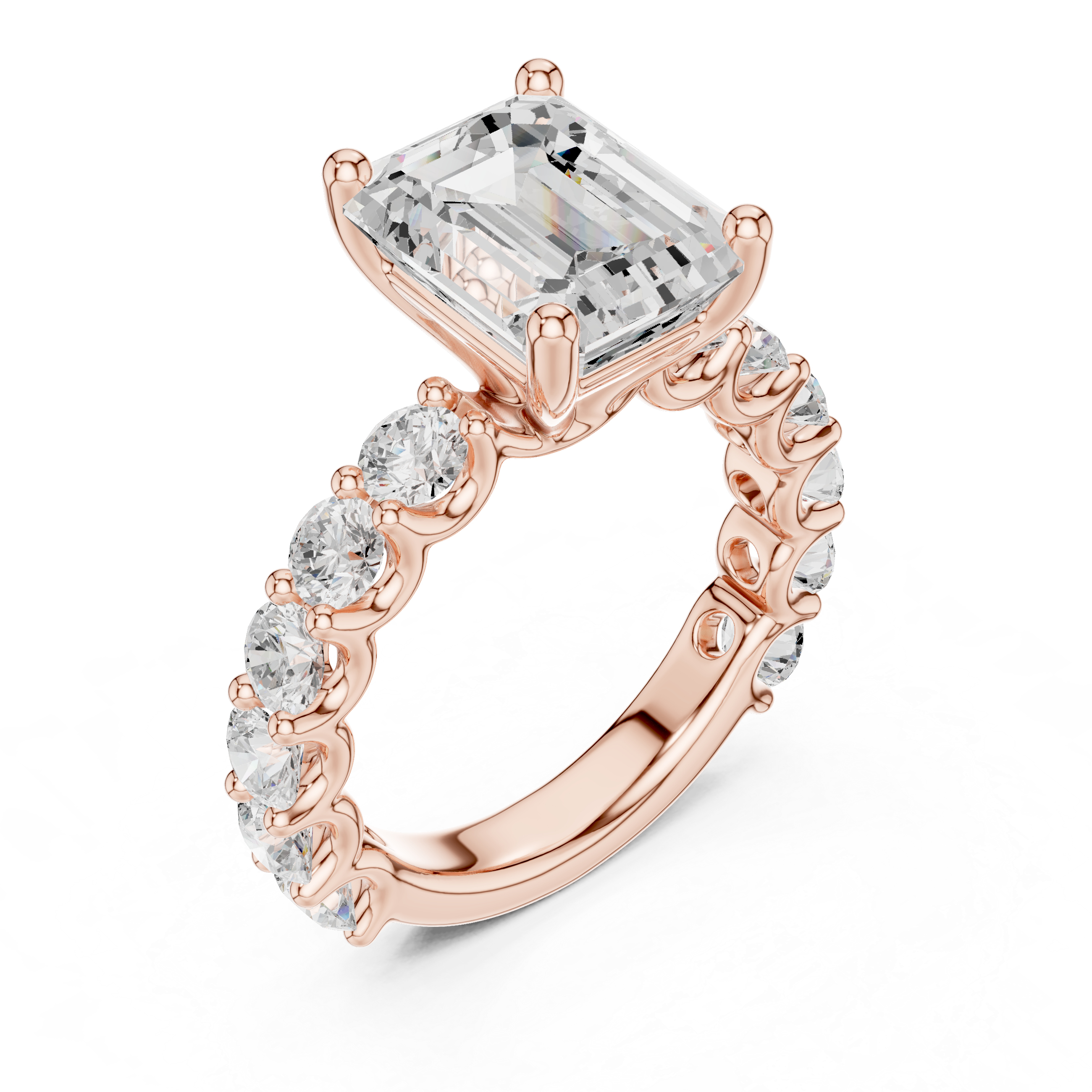 Emerald cut lab diamond ring in 14K gold 5.92 CTW