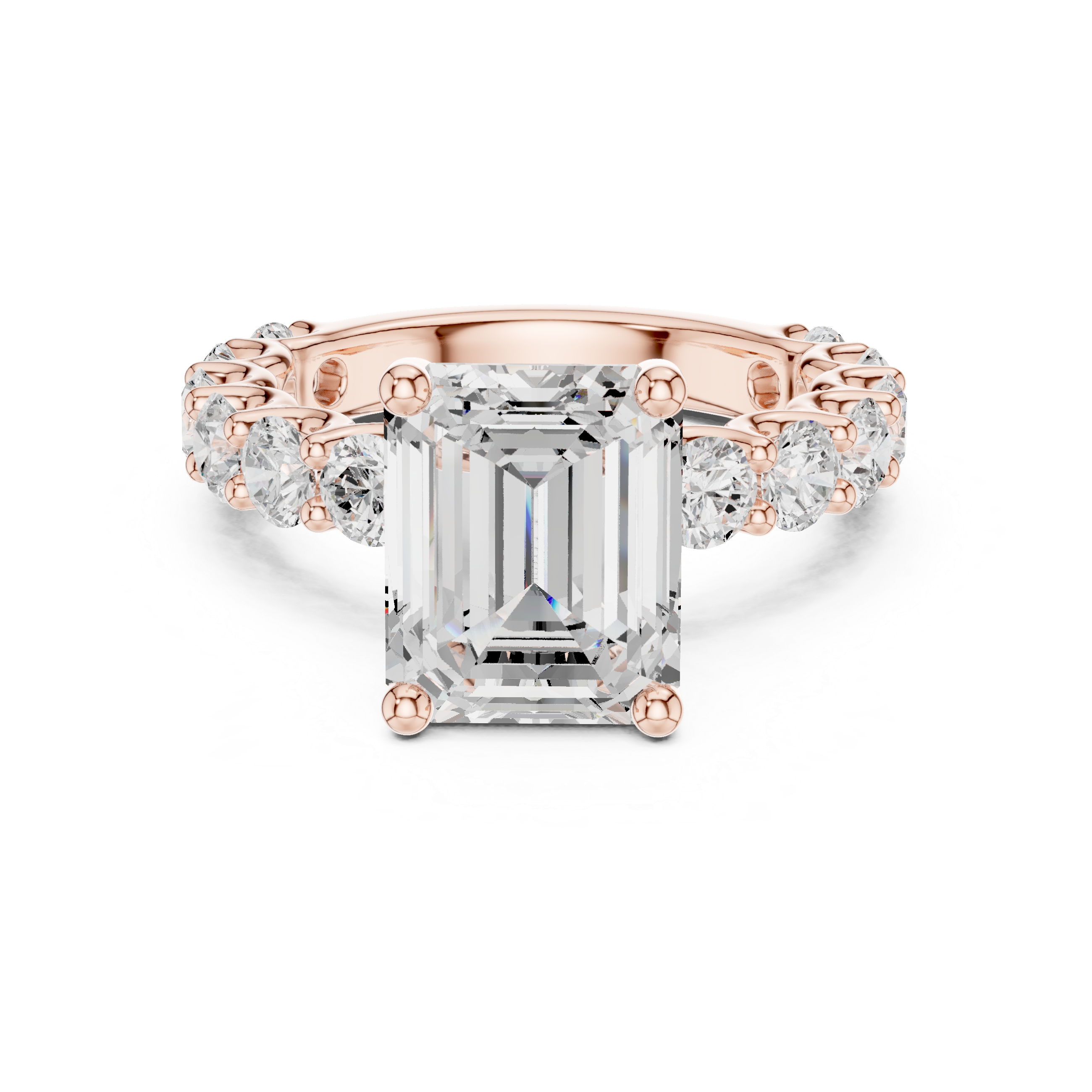 14K gold engagement ring with 5.92 CTW emerald diamond