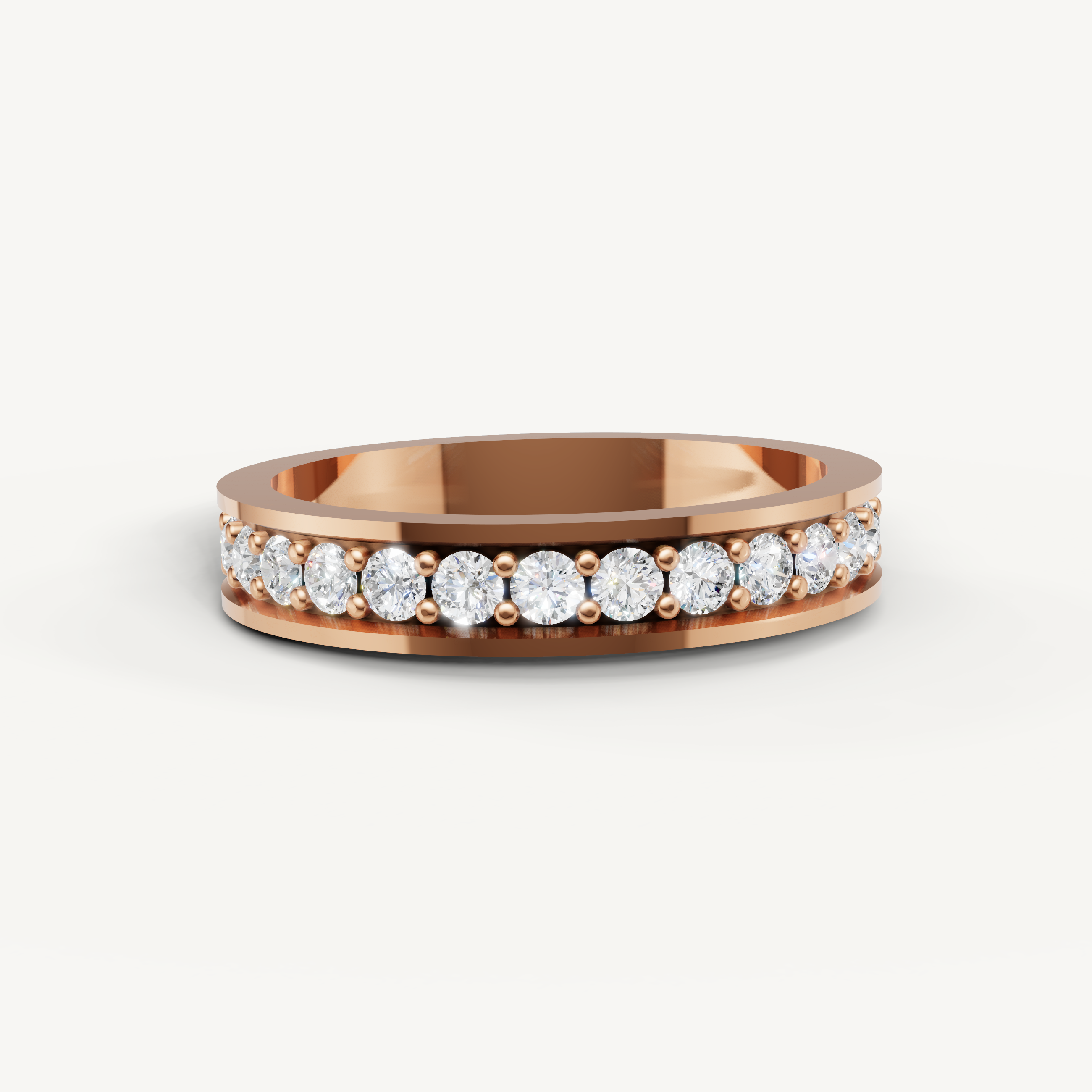 Raul Diamonds rose gold diamond wedding band with round brilliant stones