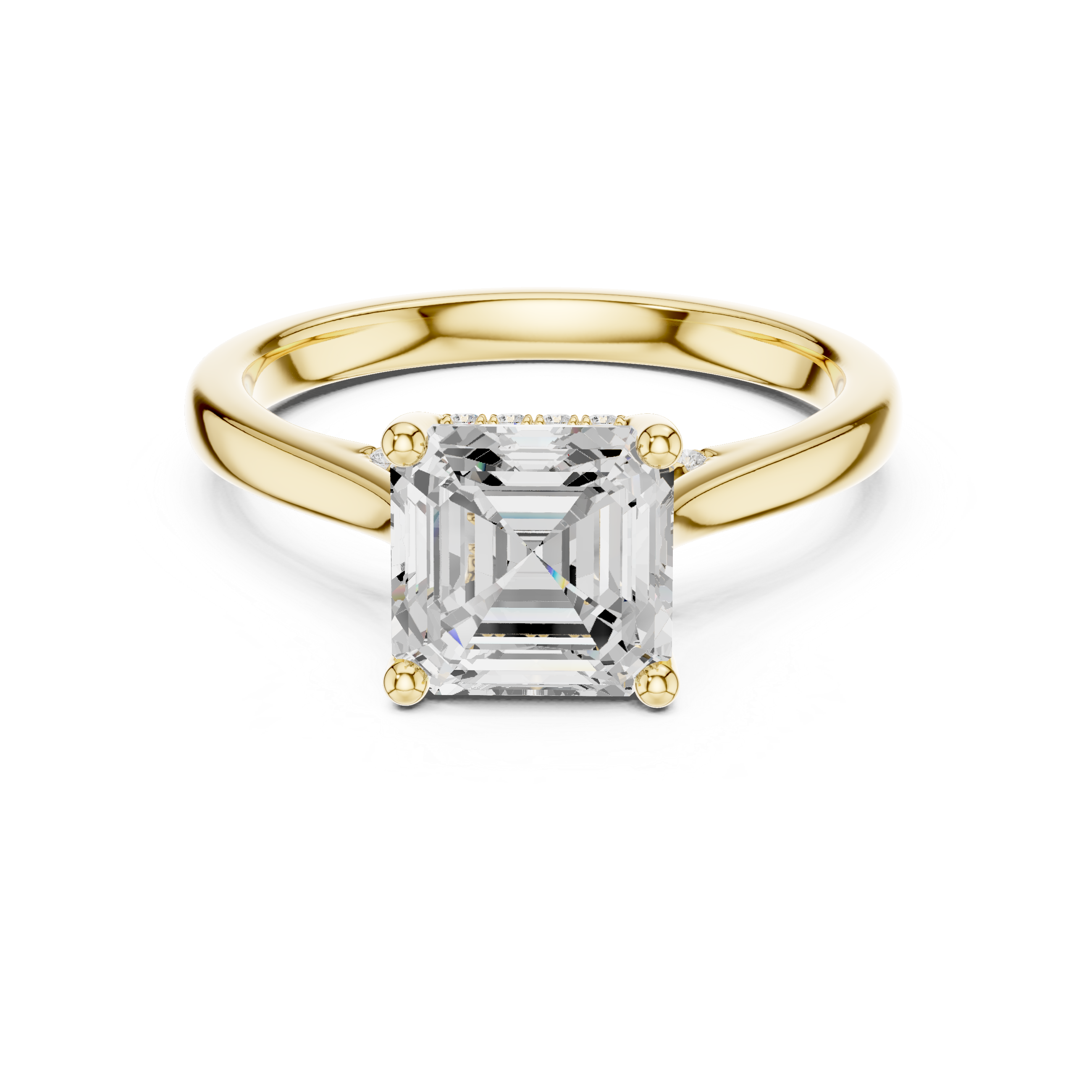 Classic Solitaire Lab-Grown Emerald Cut Diamond Engagement Ring