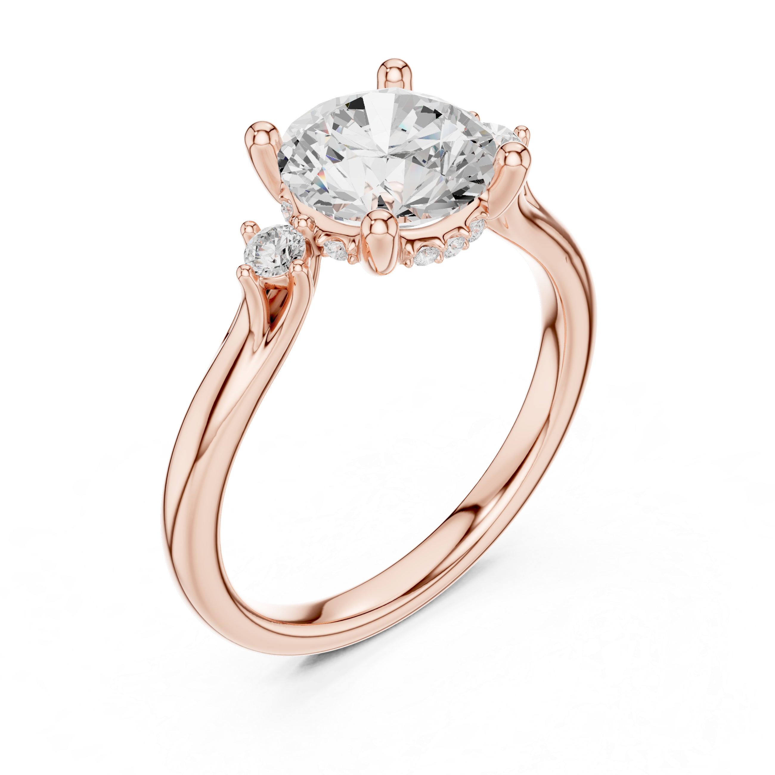 Sustainable Three-Stone Round Brilliant Lab Created Diamond Ring