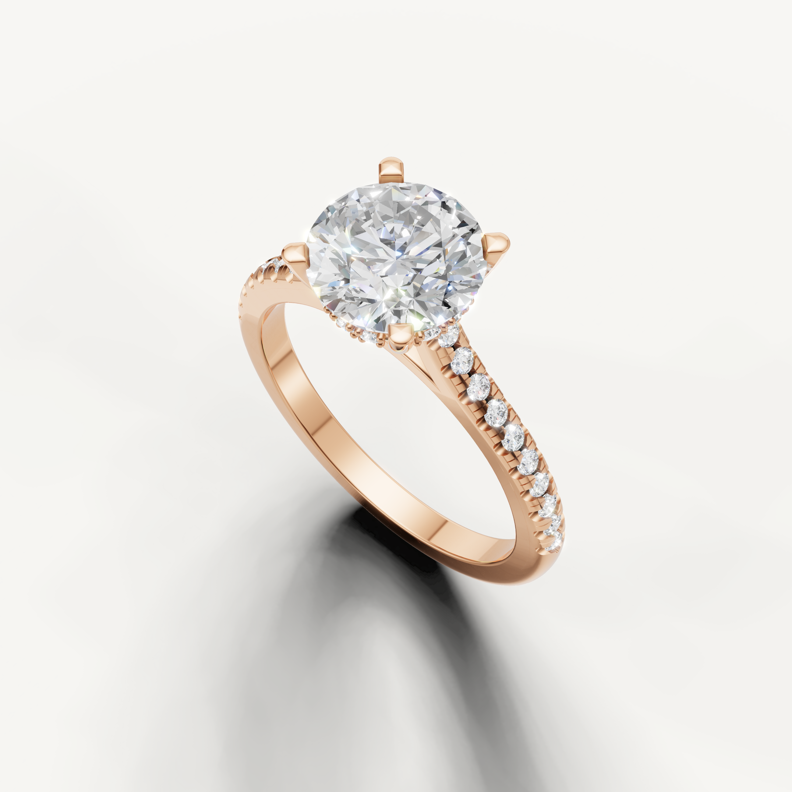 14K Rose Gold Round Lab Diamond Solitaire Ring – Raul Diamonds