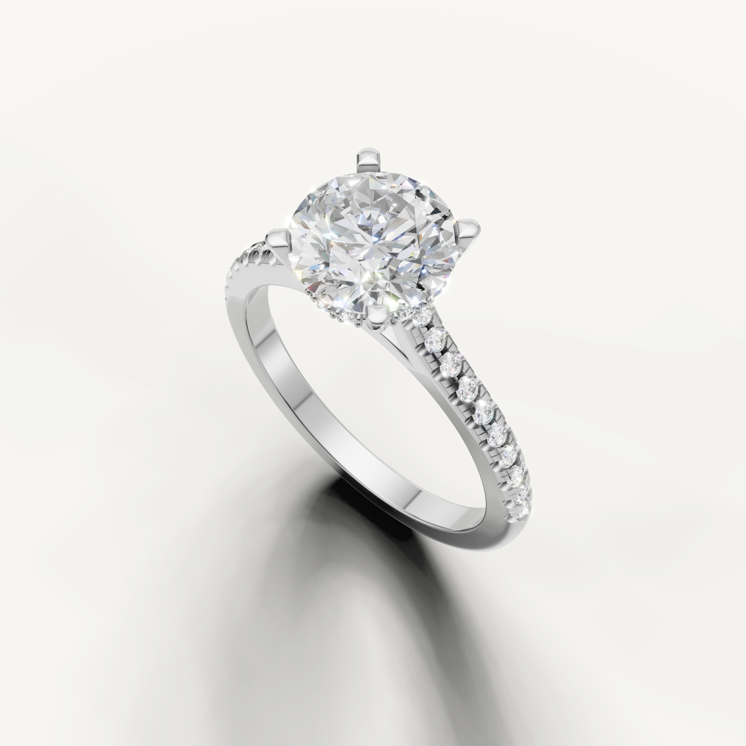 14K White Gold Round Lab Diamond Solitaire Ring – Raul Diamonds
