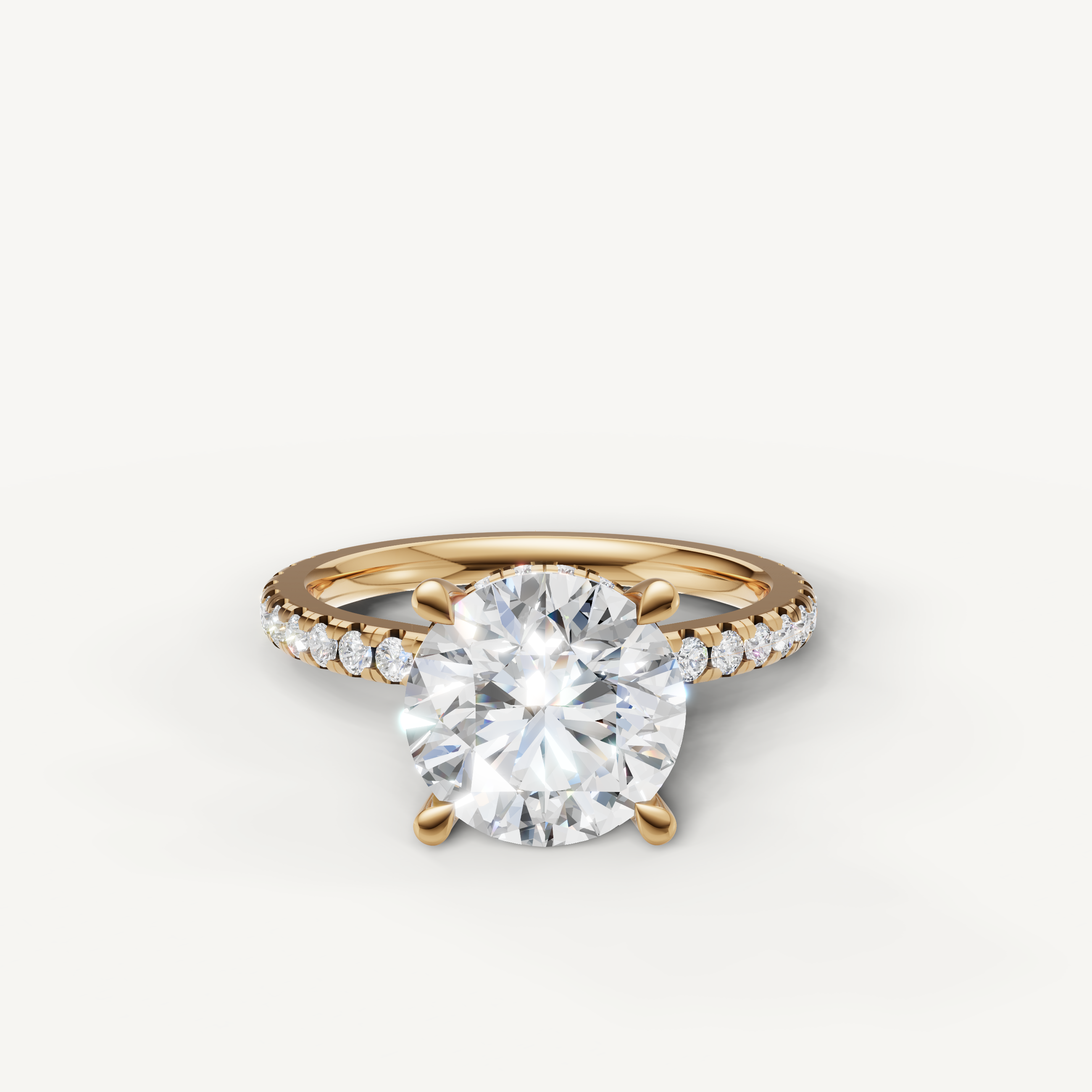 Round Lab Grown Diamond Engagement Ring in 14K Yellow Gold – Raul Diamonds