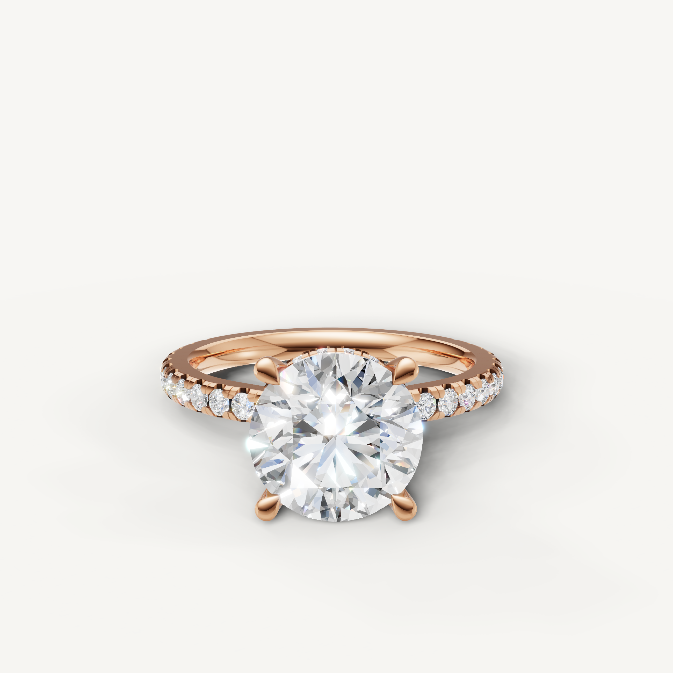 Round Lab Grown Diamond Engagement Ring in 14K Rose Gold – Raul Diamonds