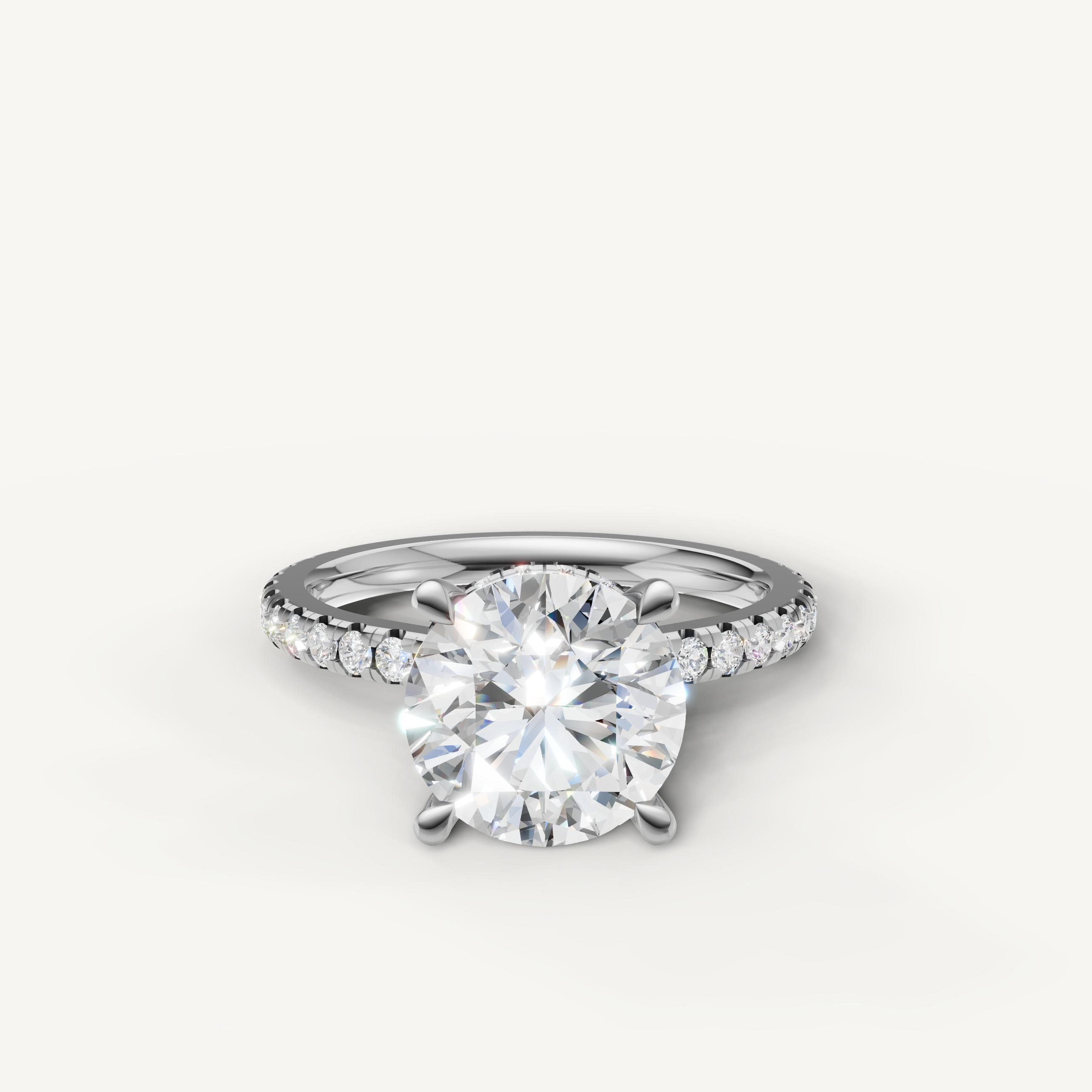 Round Lab Grown Diamond Engagement Ring in 14K White Gold – Raul Diamonds
