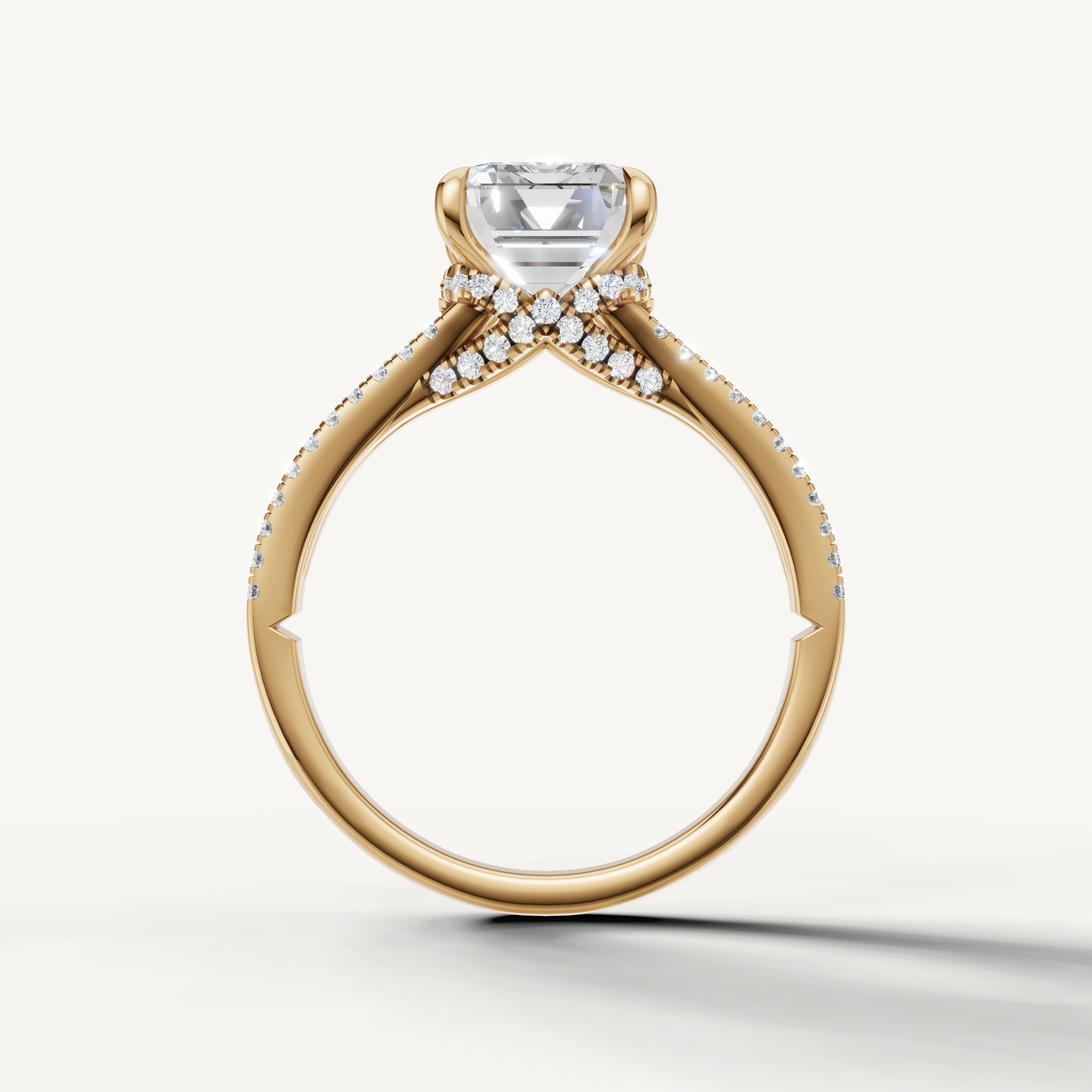 Luxury Emerald Cut Lab Diamond Engagement Ring with Split Shank Design – Raul Diamonds