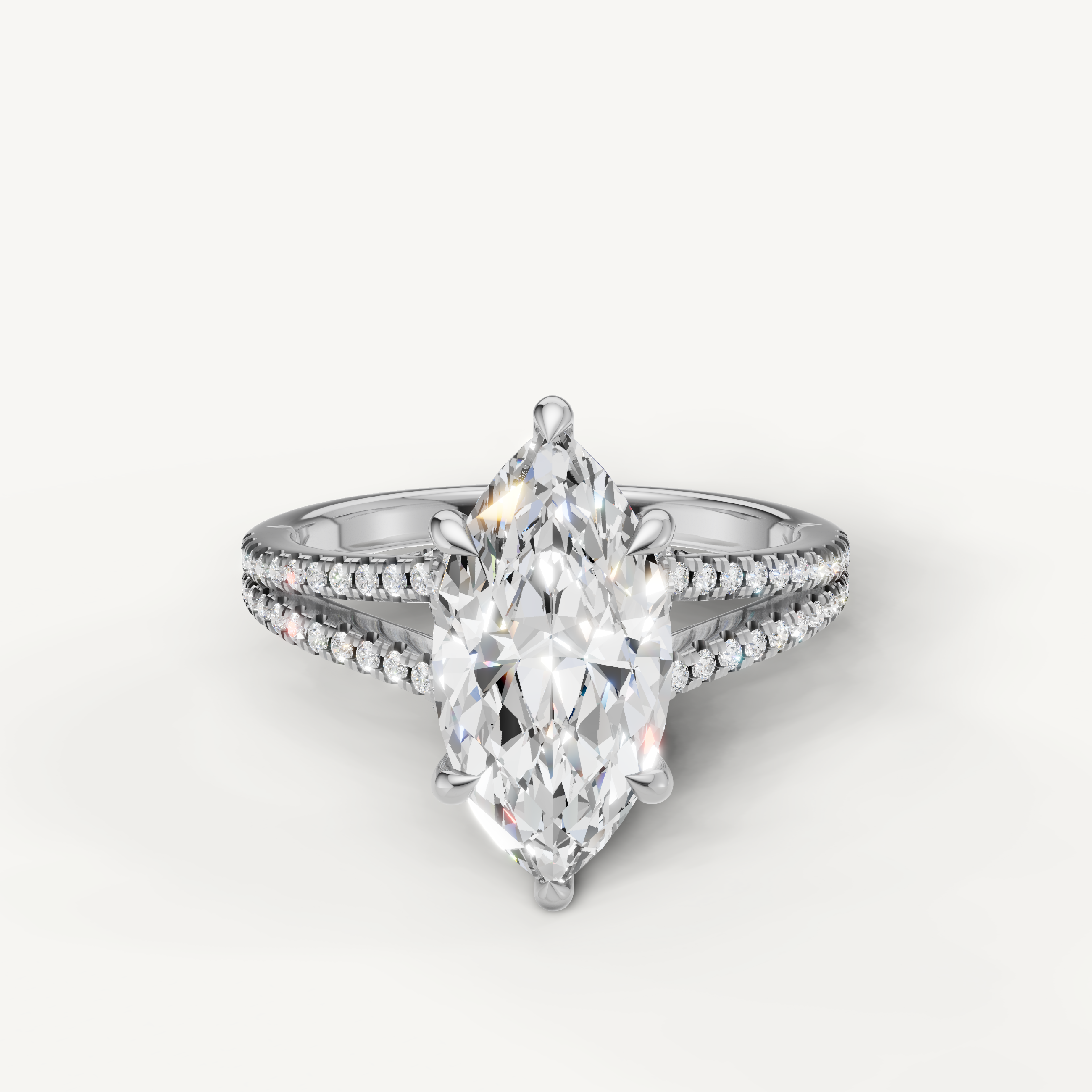 Marquise Cut Lab Grown Diamond Engagement Ring in 14K White Gold – Raul Diamonds