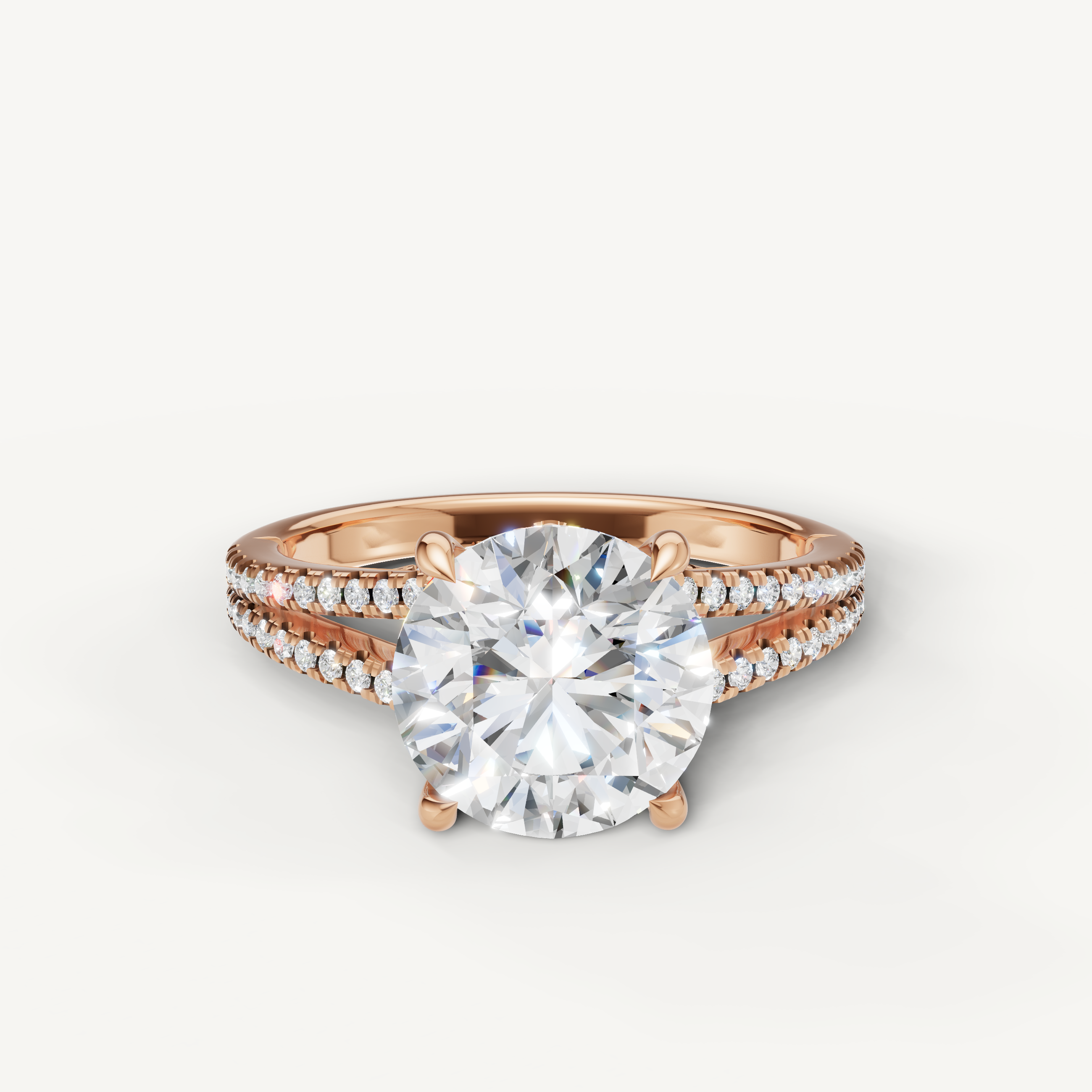 Round Cut Lab Grown Diamond Engagement Ring in 14K Rose Gold – Raul Diamonds