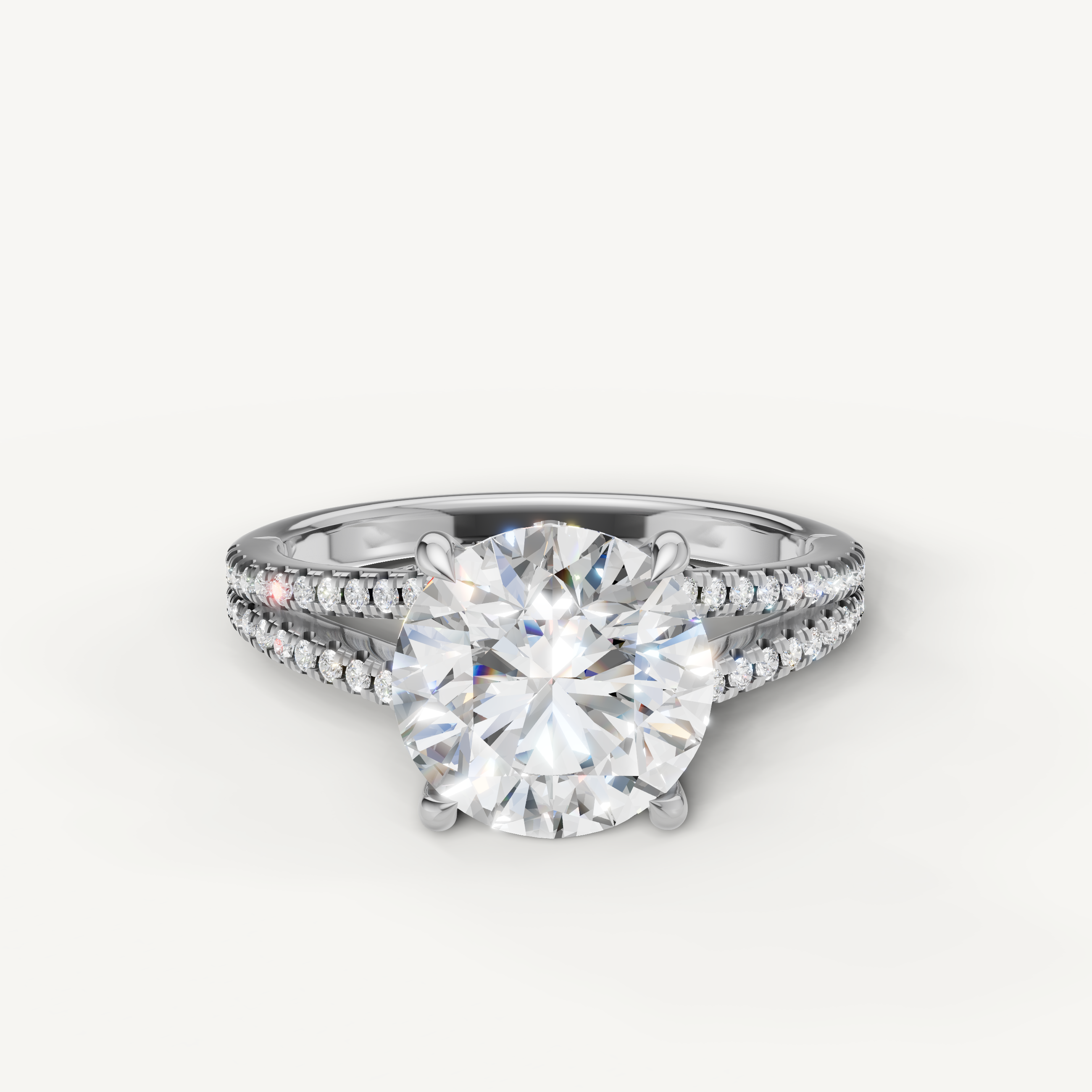 Round Cut Lab Grown Diamond Engagement Ring in 14K White Gold – Raul Diamonds