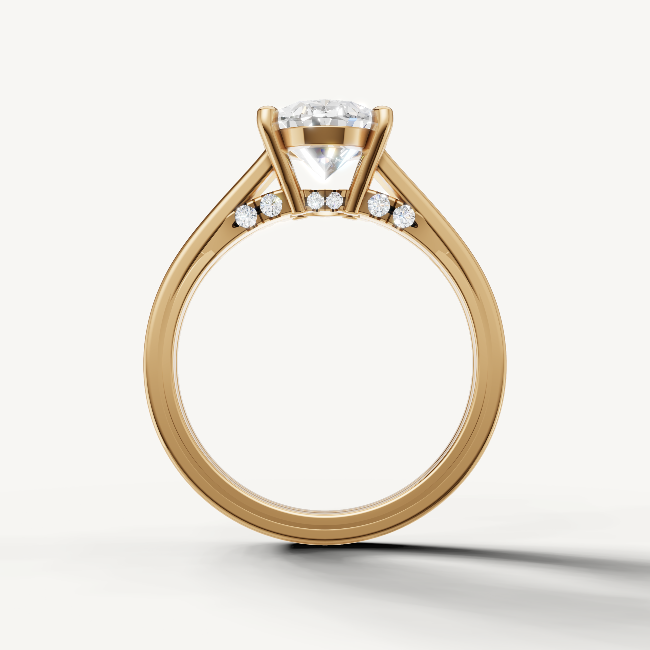 Elegant Oval Cut Lab Grown Diamond Ring with Open Split Shank – Raul Diamonds