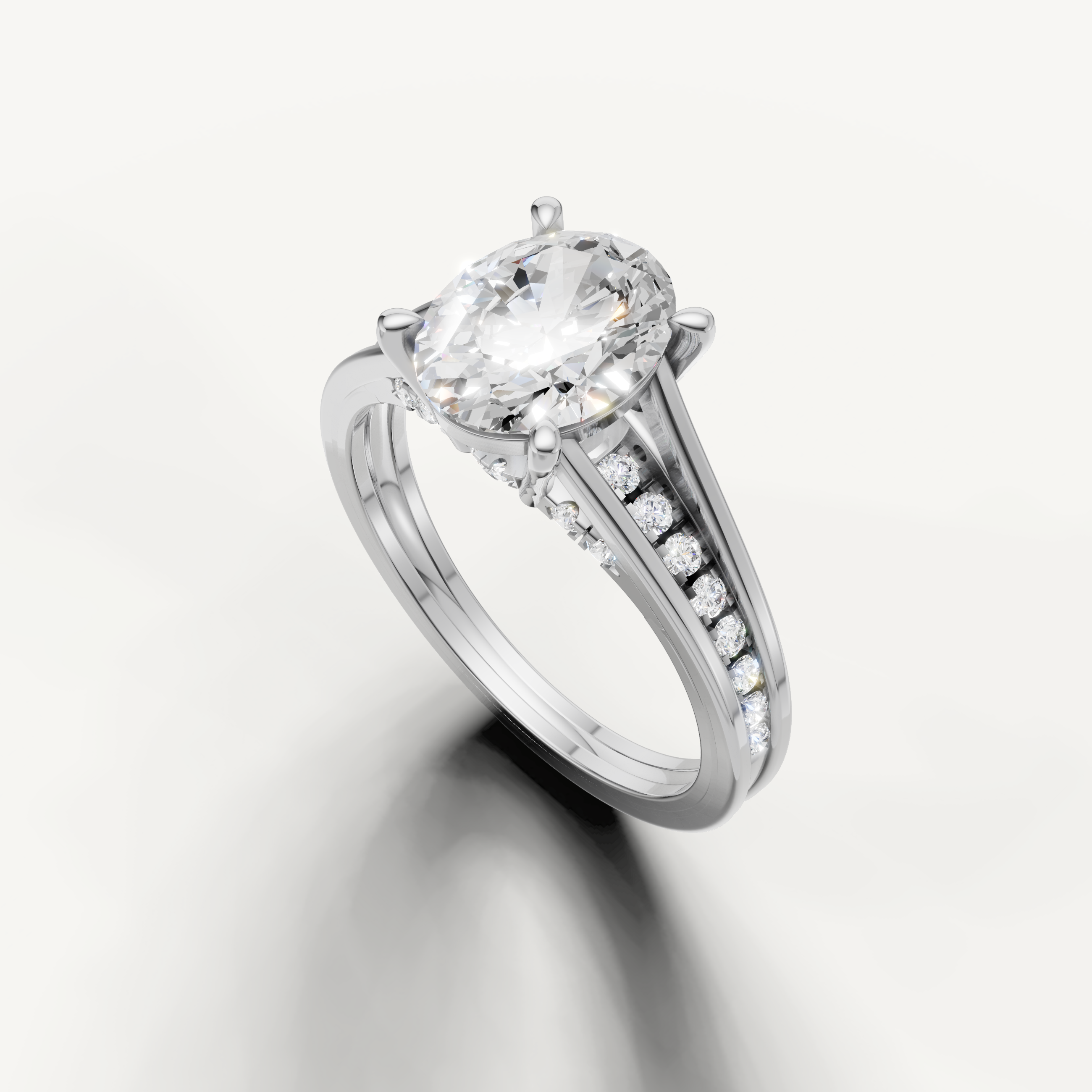 14K White Gold Oval Diamond Engagement Ring for Women – Raul Diamonds