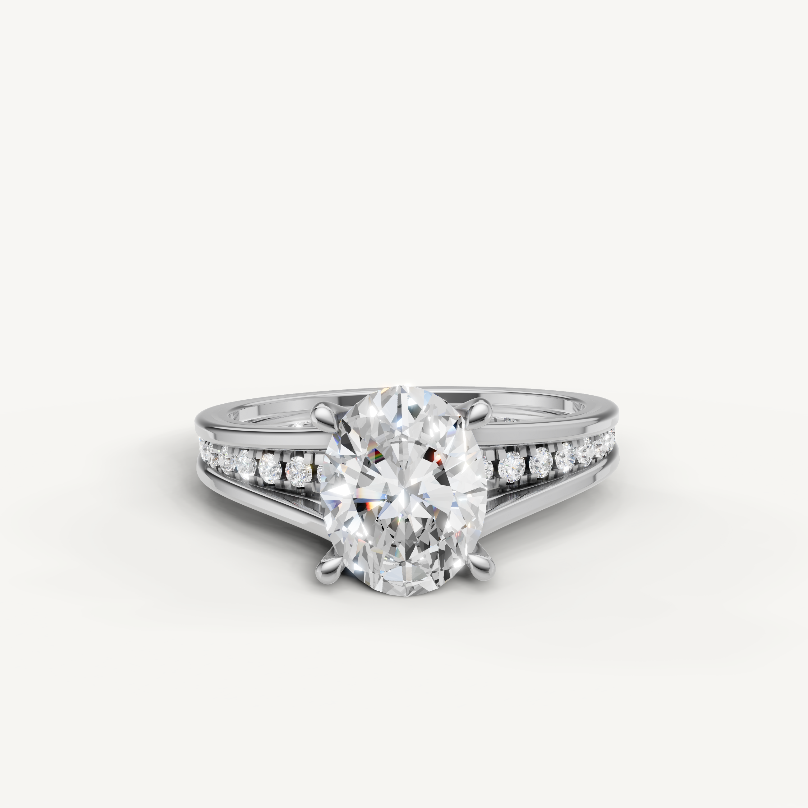 Oval Cut Lab Grown Diamond Engagement Ring in 14K White Gold – Raul Diamonds