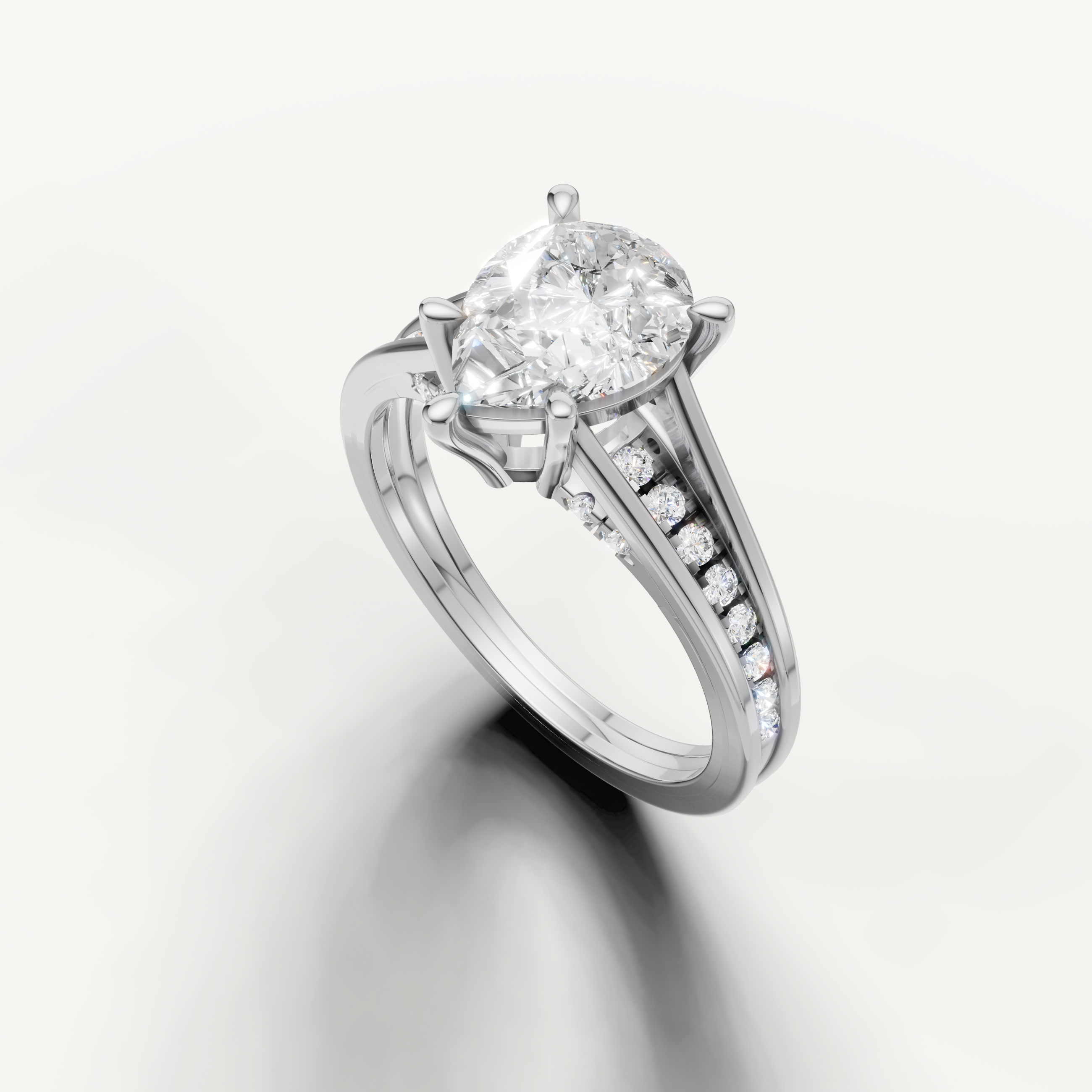 14K White Gold Pear Diamond Engagement Ring for Women – Raul Diamonds