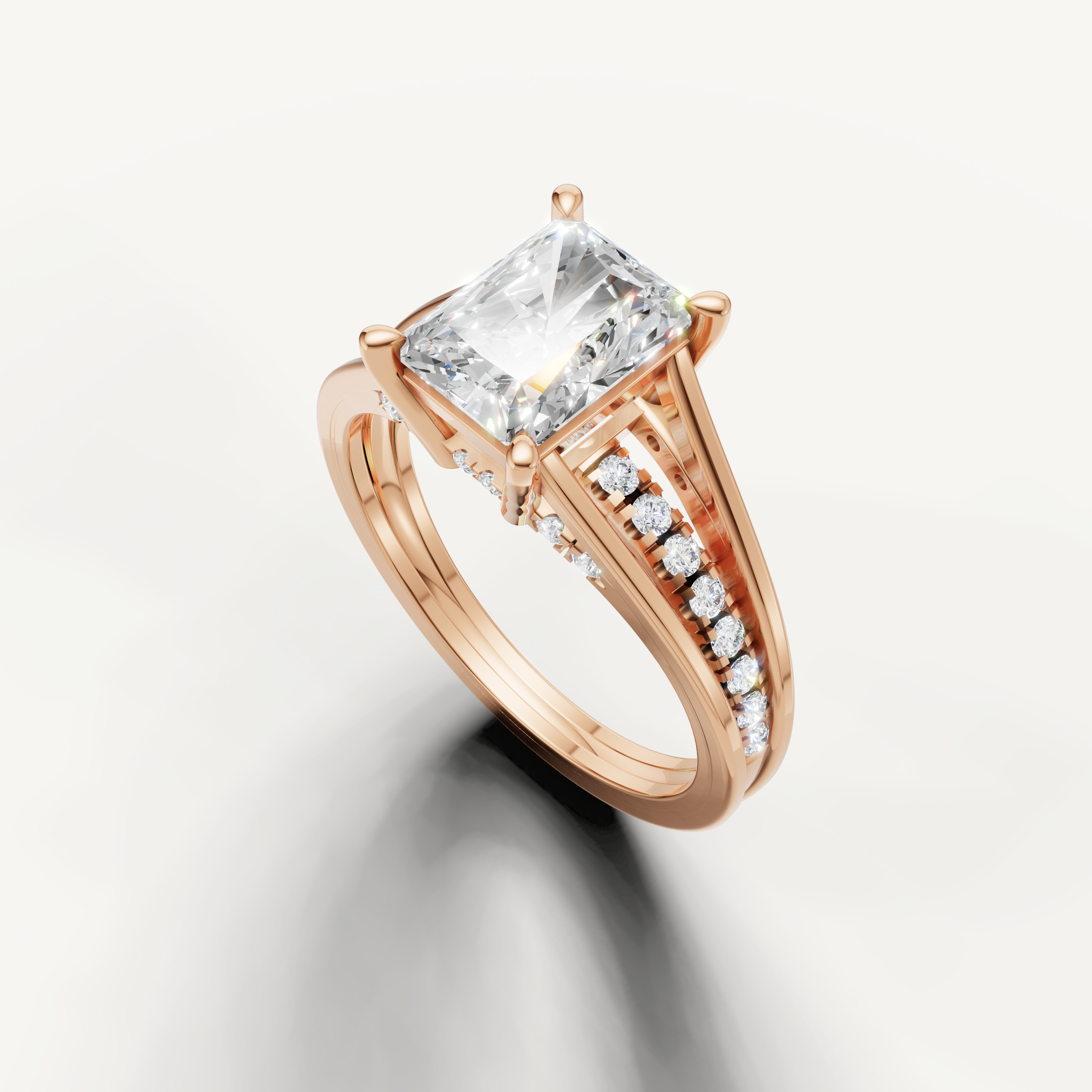 14K Rose Gold Radiant Cut Lab Diamond Ring for Women – Raul Diamonds