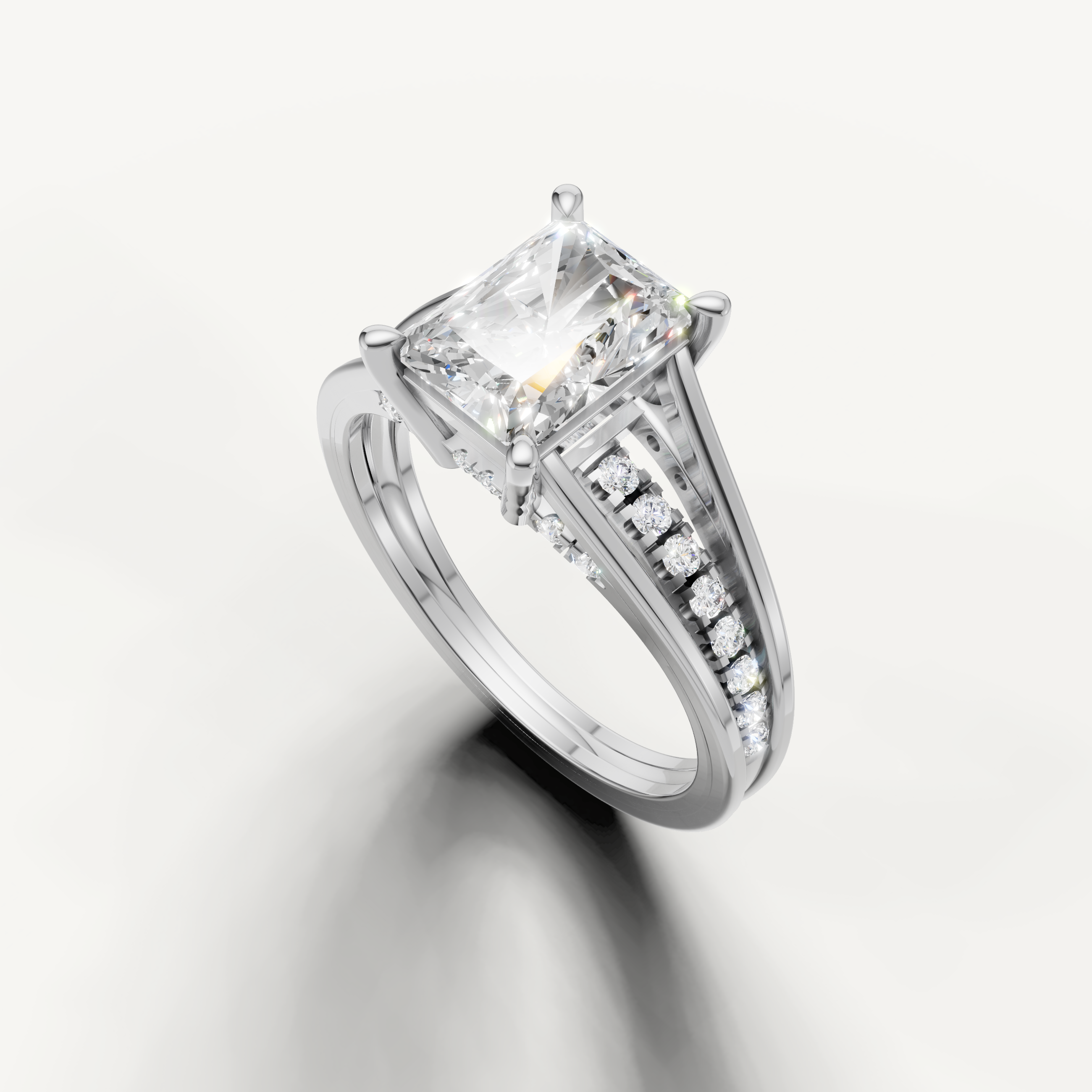 14K White Gold Radiant Diamond Engagement Ring for Women – Raul Diamonds