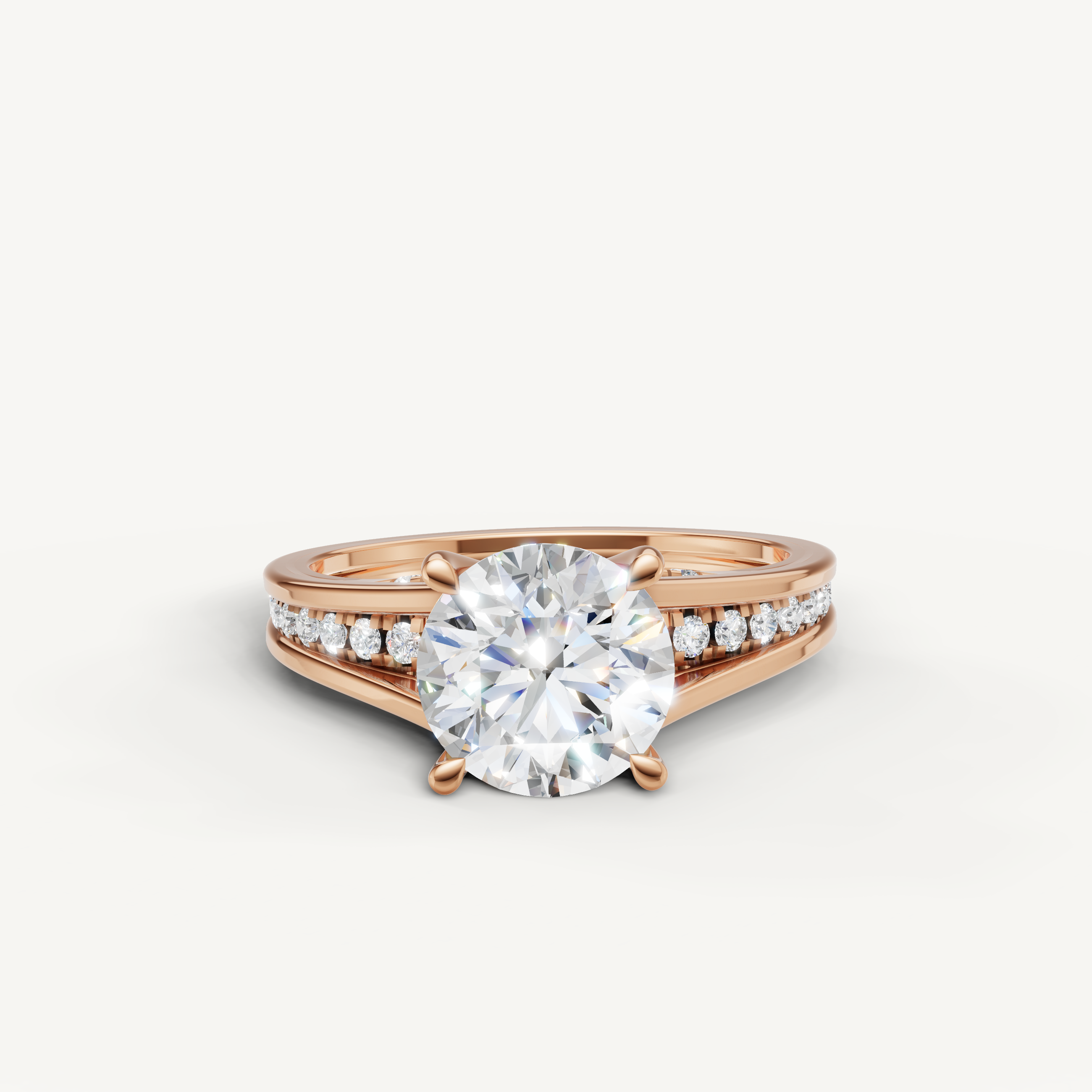 Round Cut Lab Grown Diamond Ring in 14K Rose Gold – Raul Diamonds