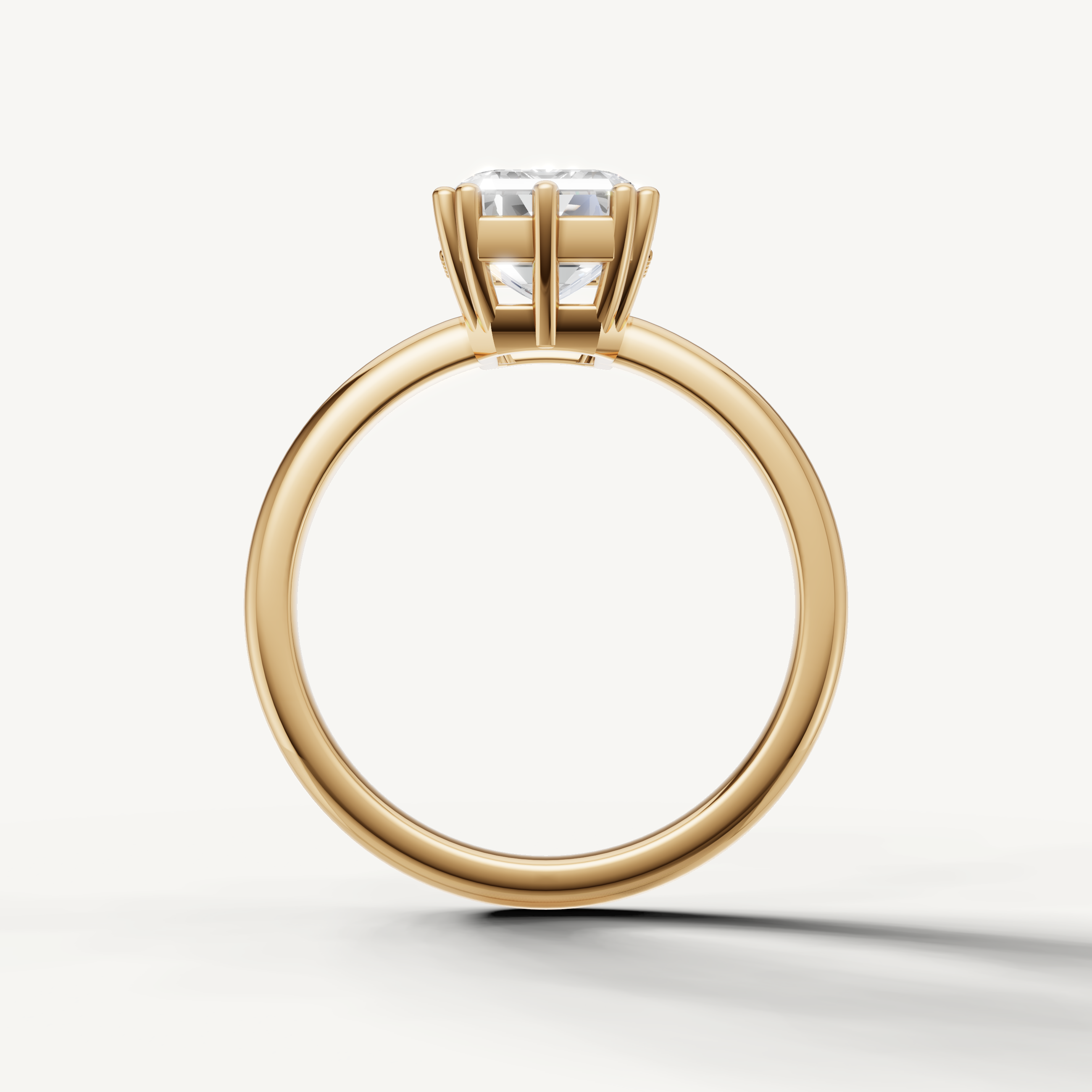 Luxury Emerald Cut Lab Diamond Ring in 14K Yellow Gold with Cathedral Style Setting – Raul Diamonds