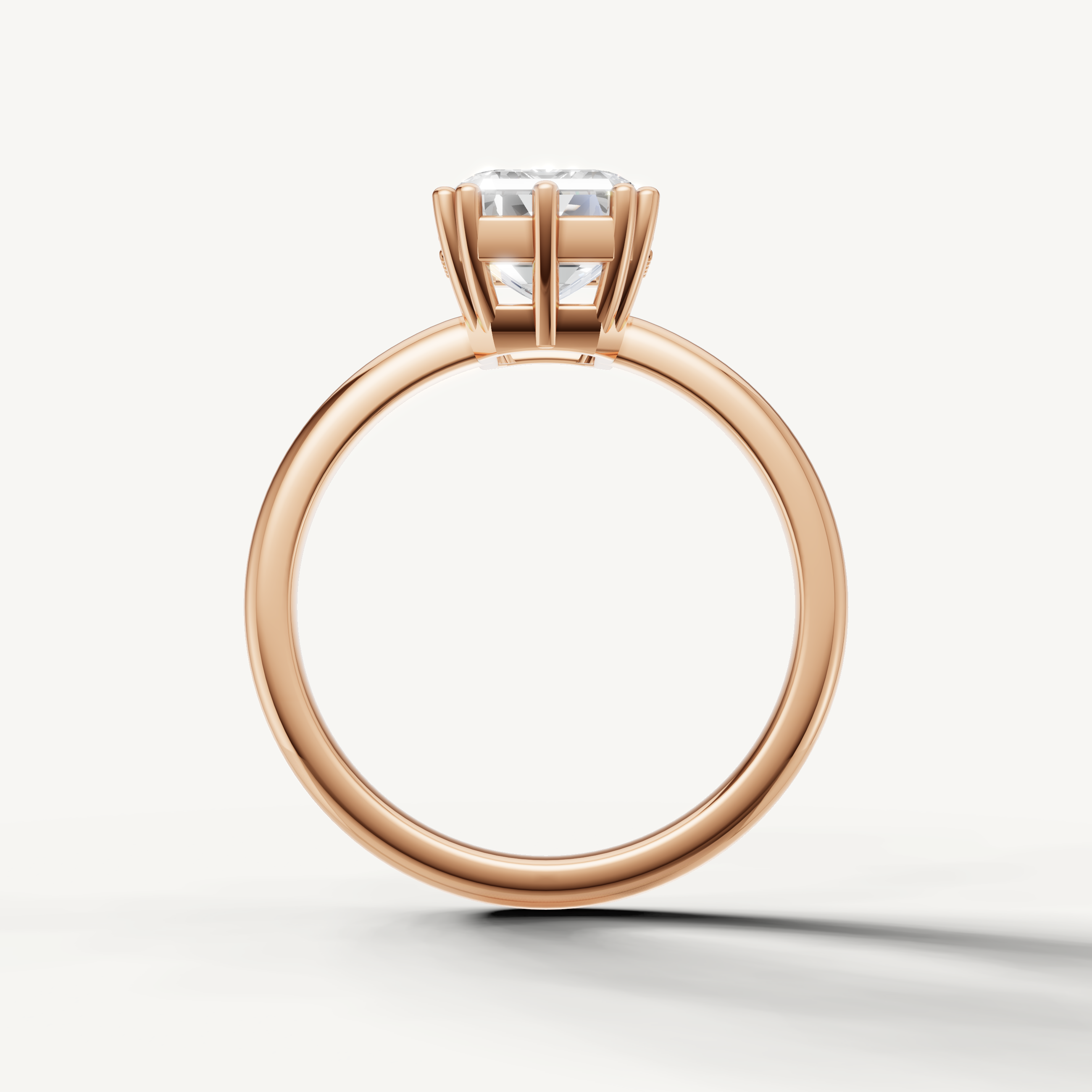 14K Rose Gold Emerald Cut Engagement Ring with Hidden Pavé Diamonds – Raul Diamonds