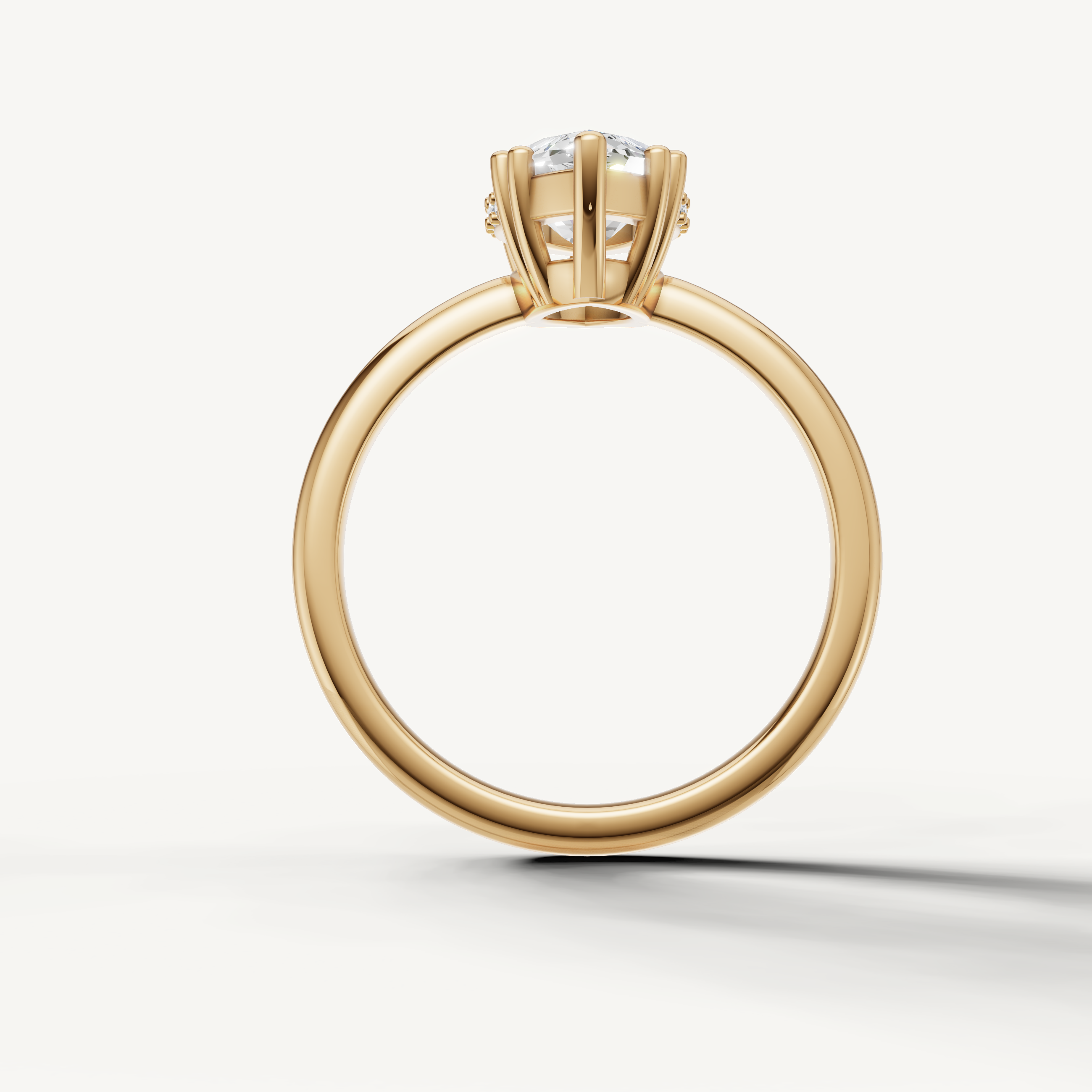 Luxury Marquise Cut Lab Diamond Engagement Ring in Yellow Gold – Raul Diamonds