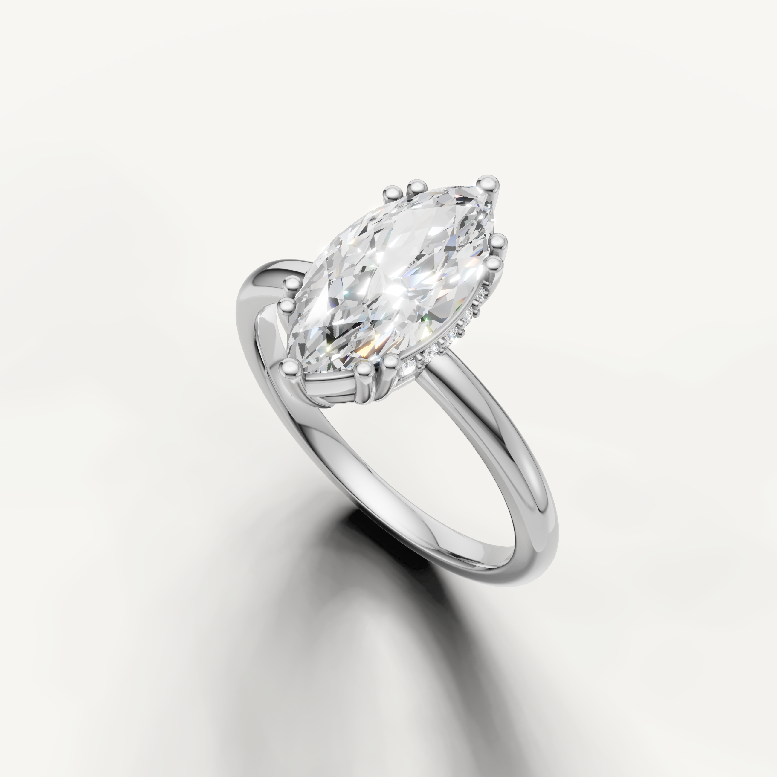 Classic Marquise Cut Lab Grown Diamond Solitaire Ring in White Gold – Raul Diamonds