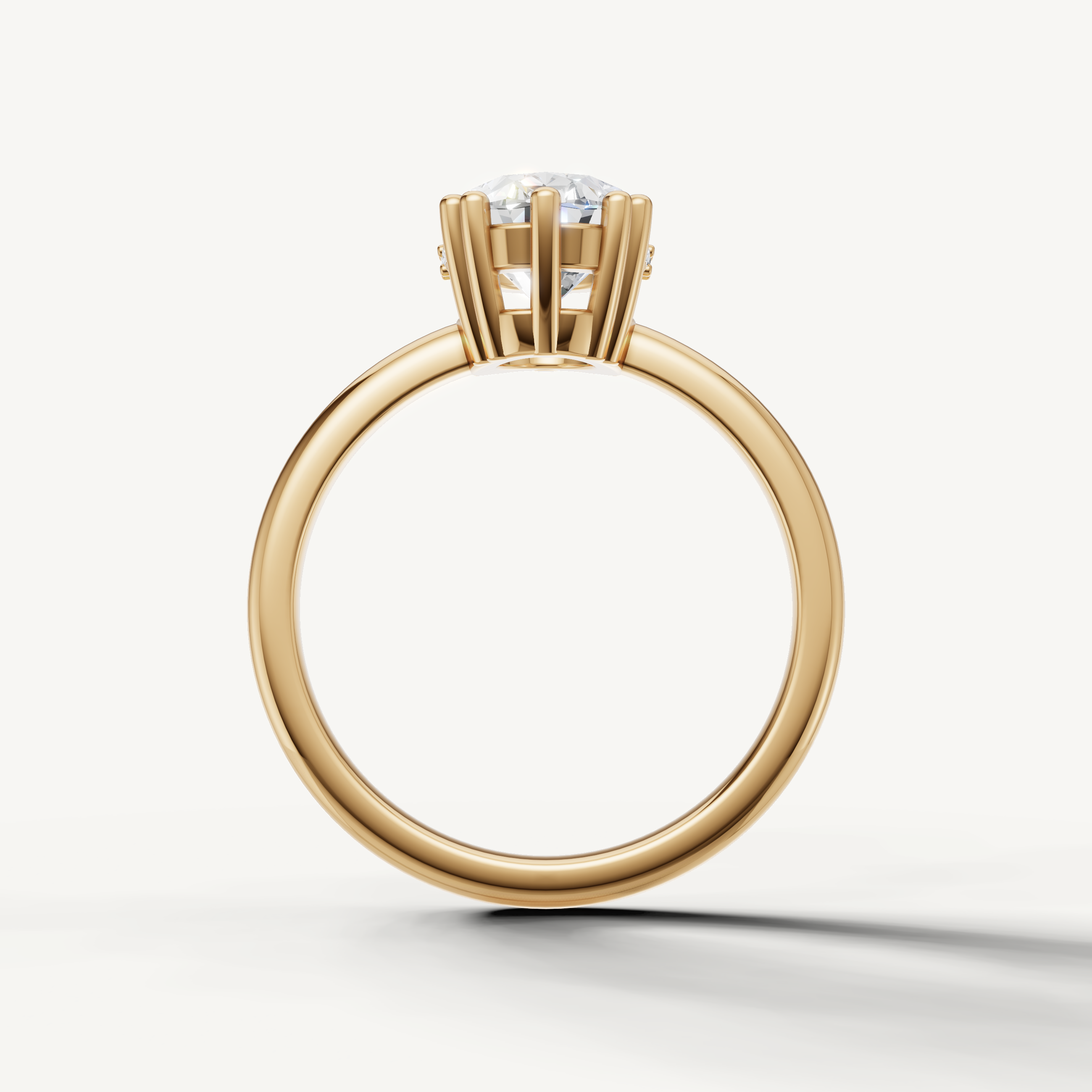 Luxury Oval Cut Lab Diamond Ring in 14K Yellow Gold with Hidden Accent Diamonds – Raul Diamonds