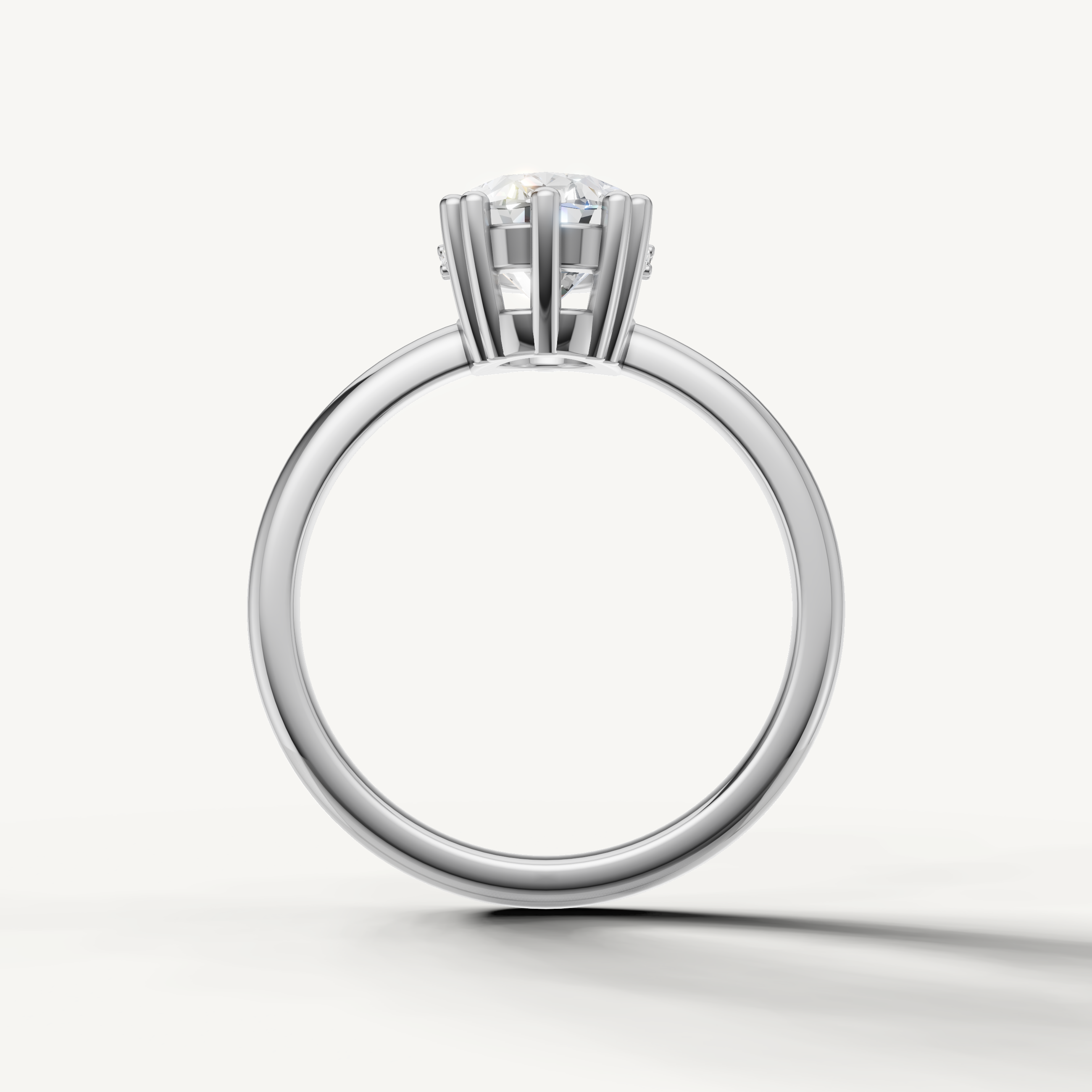 White Gold Oval Engagement Ring with Hidden Accent Diamonds – Raul Diamonds