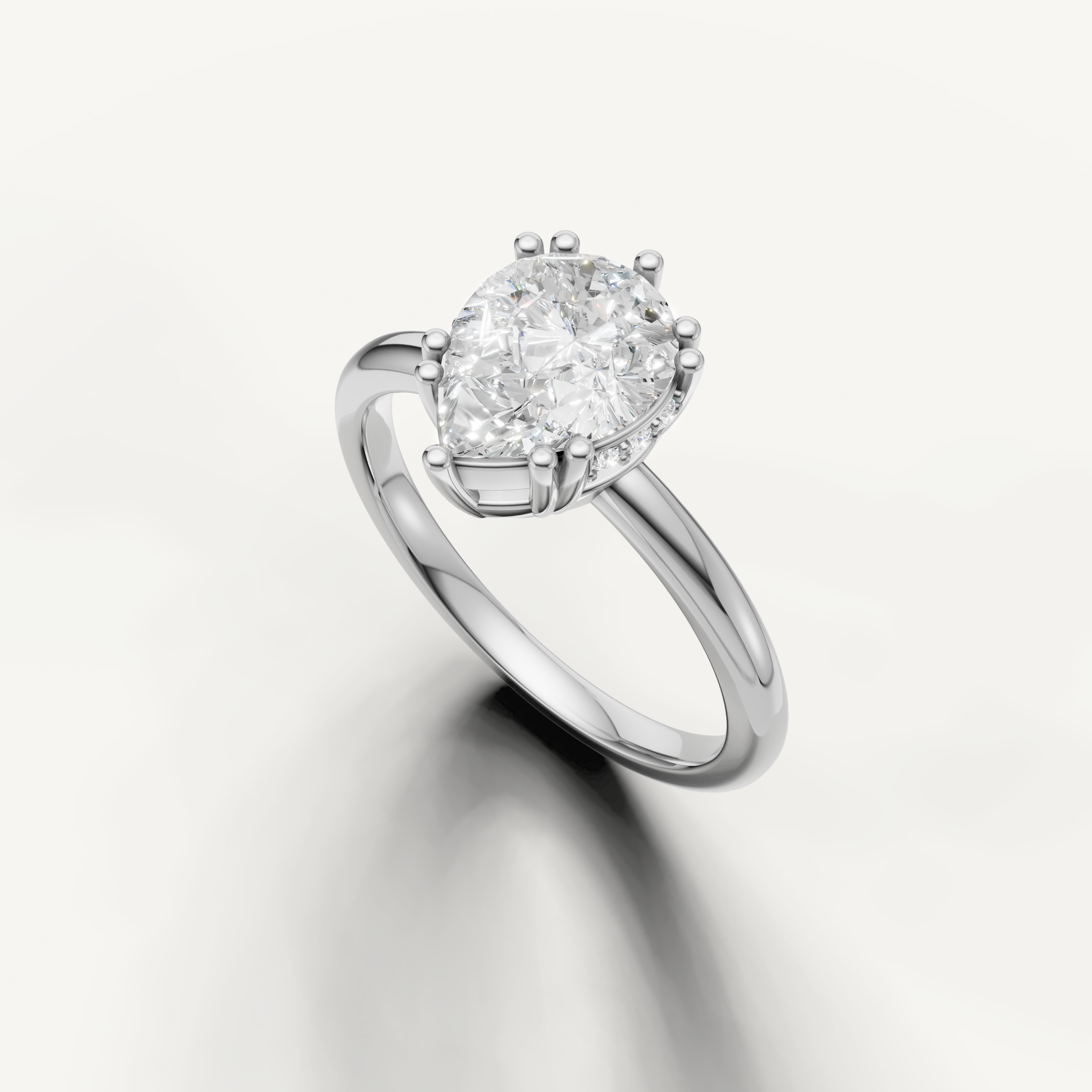 Classic Pear Cut Lab Grown Diamond Solitaire Ring in White Gold – Raul Diamonds