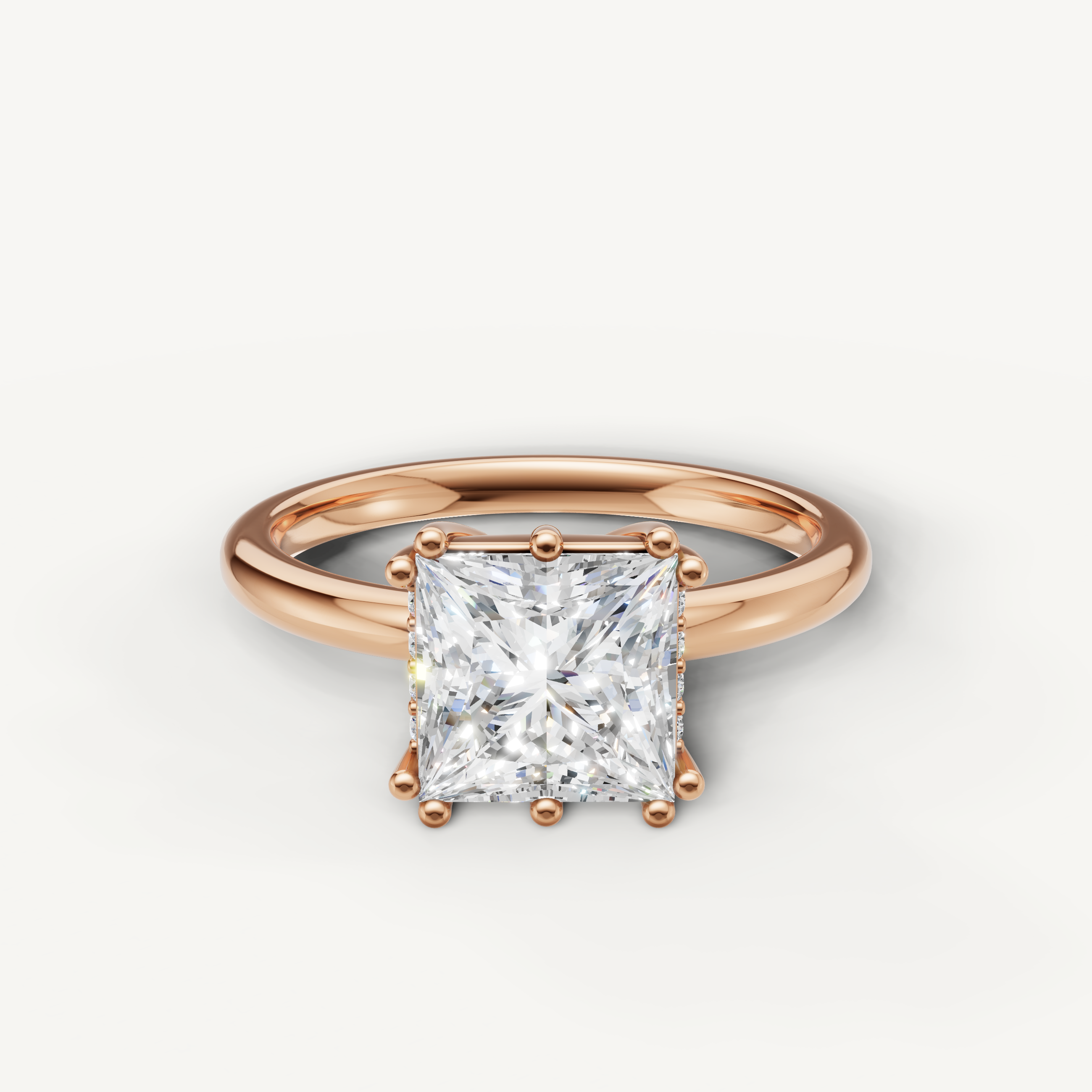 Princess Cut Lab Grown Diamond Engagement Ring in 14K Rose Gold – Raul Diamonds