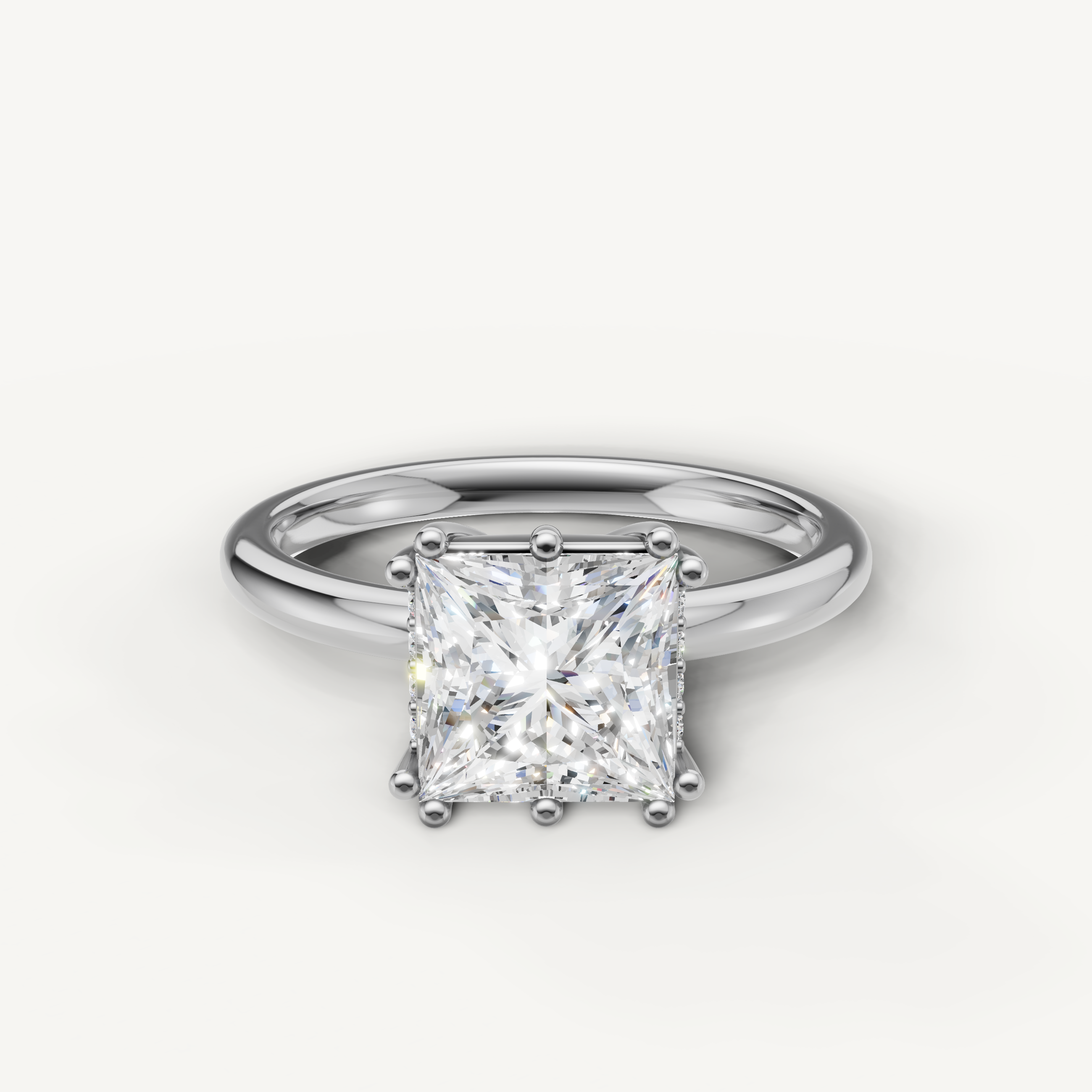 Princess Cut Lab Grown Diamond Engagement Ring in 14K White Gold – Raul Diamonds