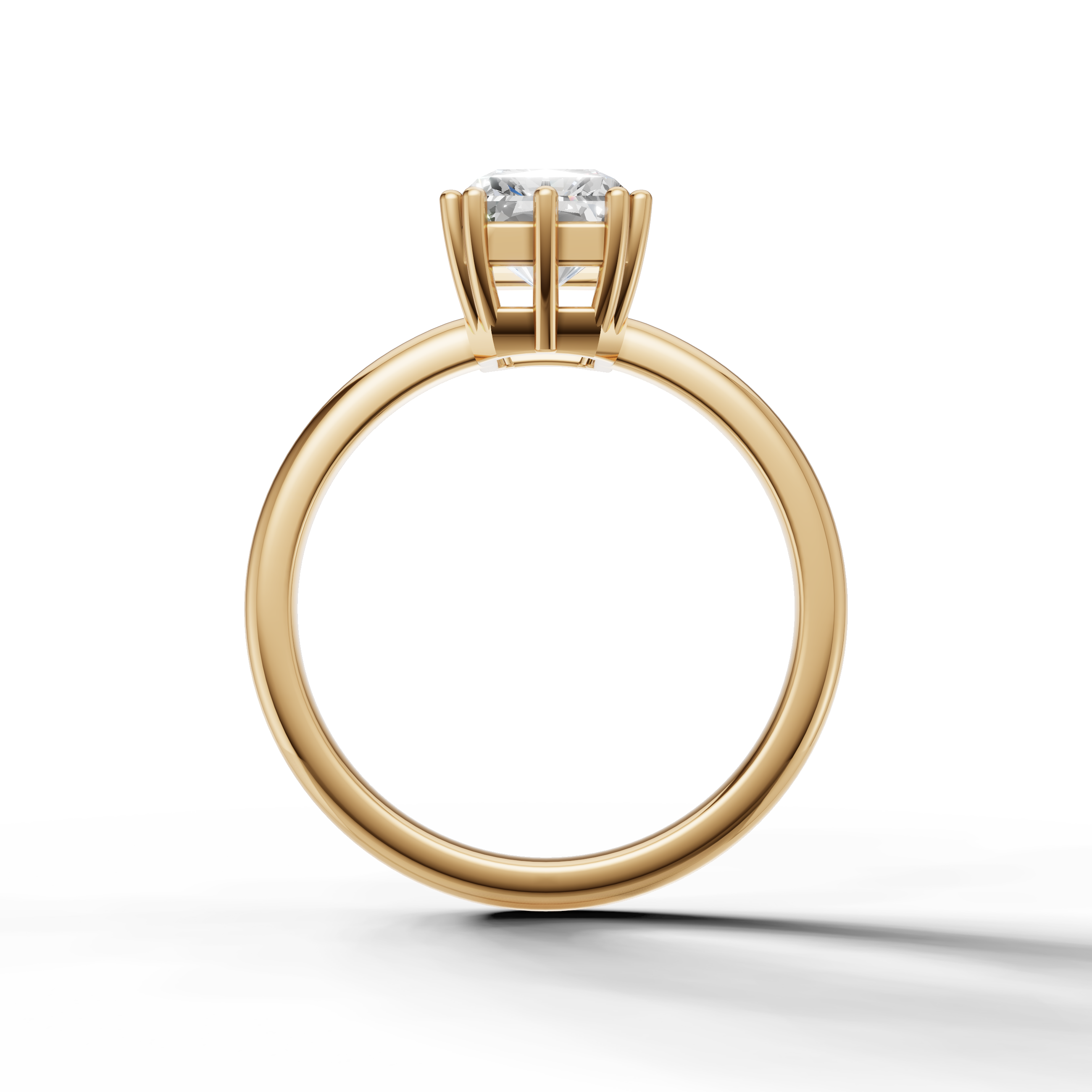 Luxury Radiant Cut Lab Diamond Engagement Ring in 14K Yellow Gold – Raul Diamonds