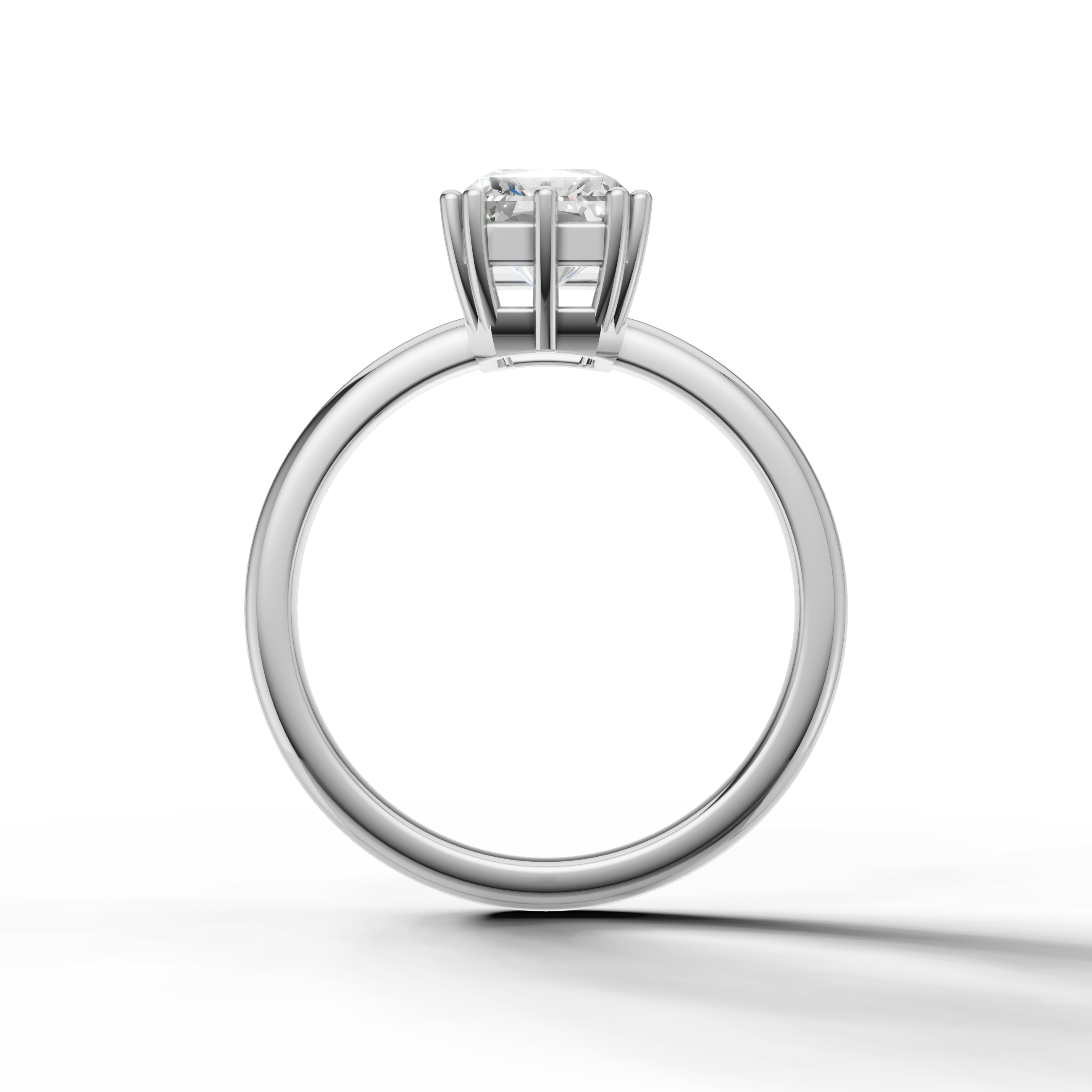 White Gold Radiant Engagement Ring with Elongated Lab Diamond – Raul Diamonds