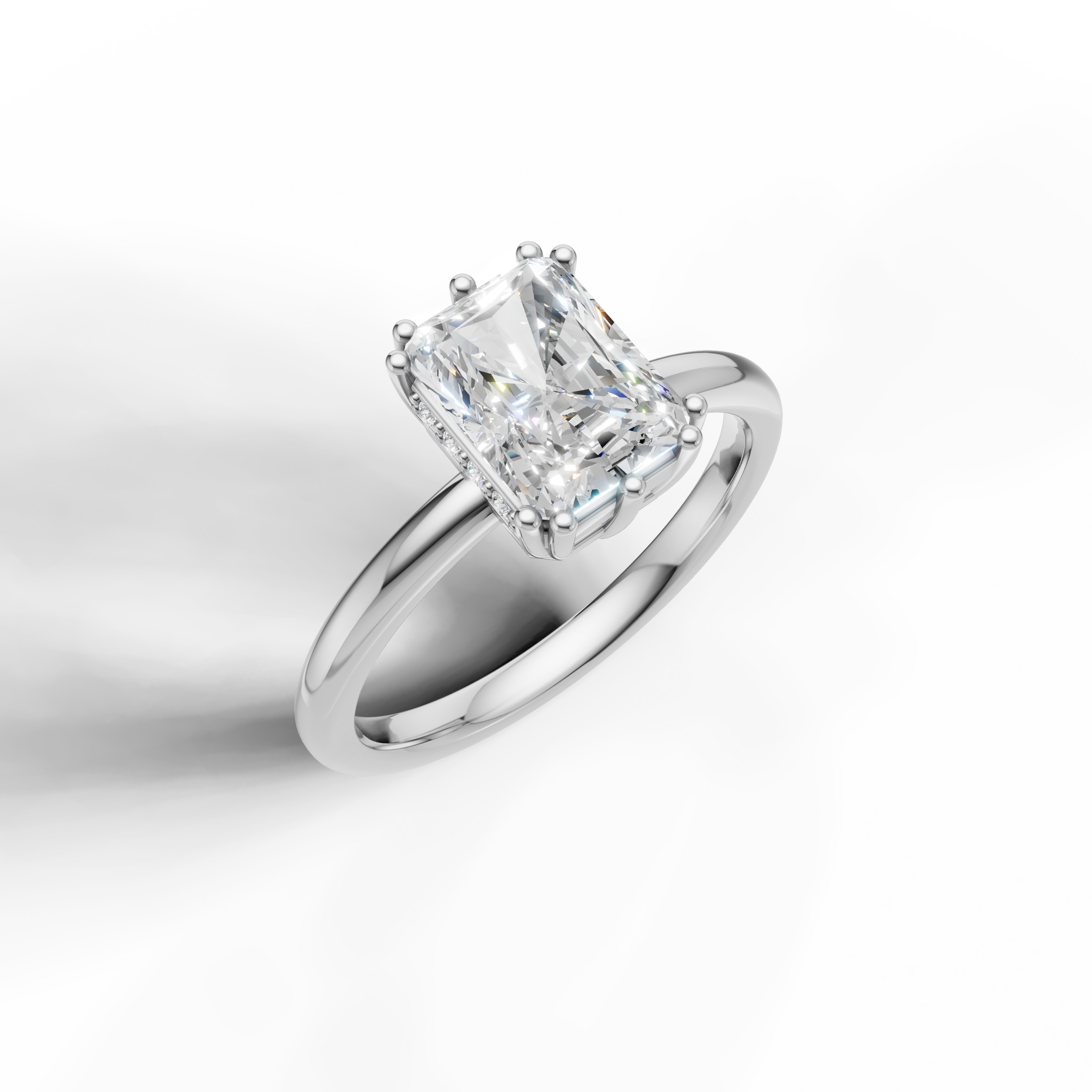 14K White Gold Radiant Lab Diamond Solitaire Ring for Women – Raul Diamonds