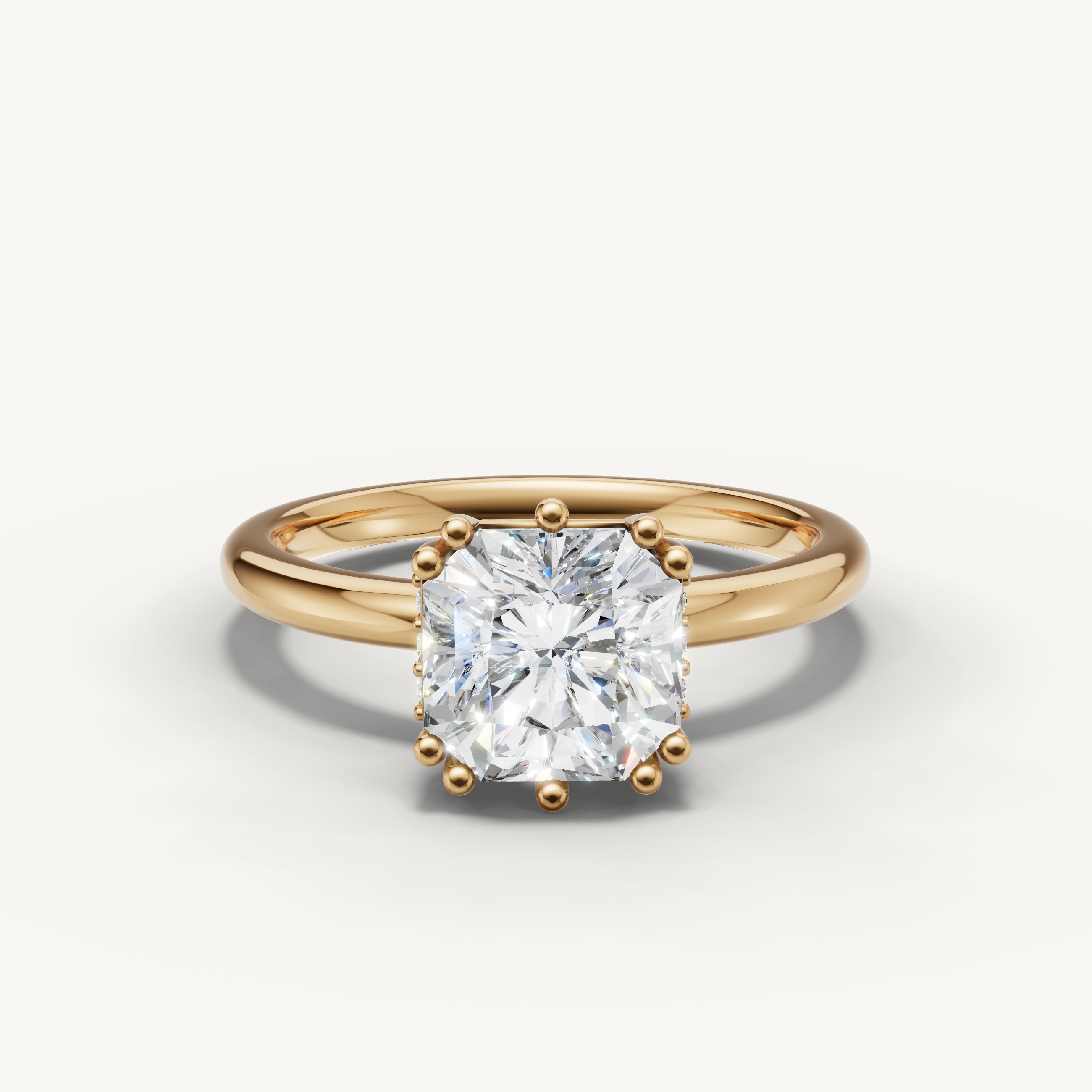 Yellow gold princess cut lab grown diamond solitaire engagement ring by Raul Diamonds
