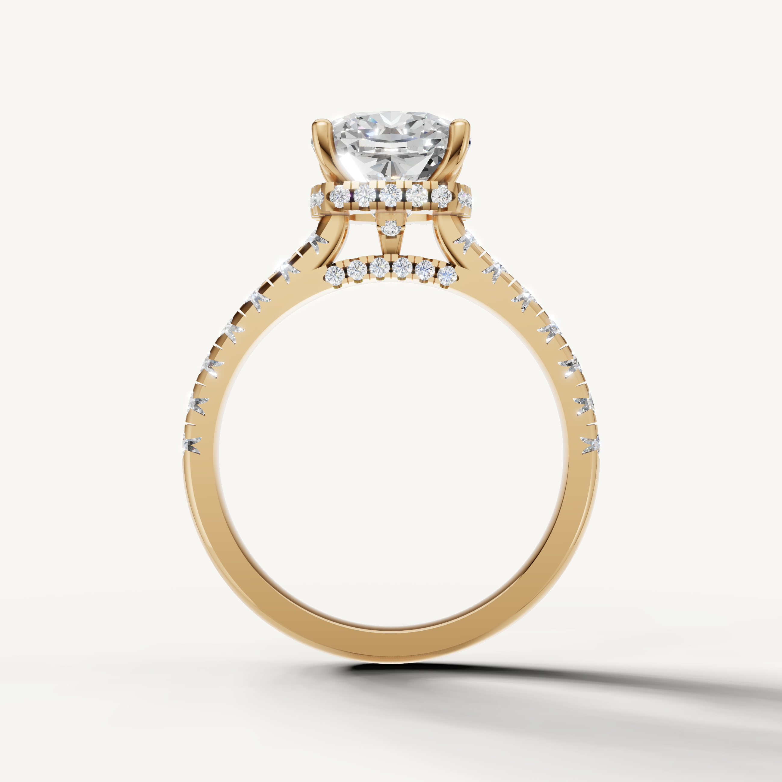 Luxury Cushion Cut Lab Diamond Engagement Ring with Pavé Setting – Raul Diamonds