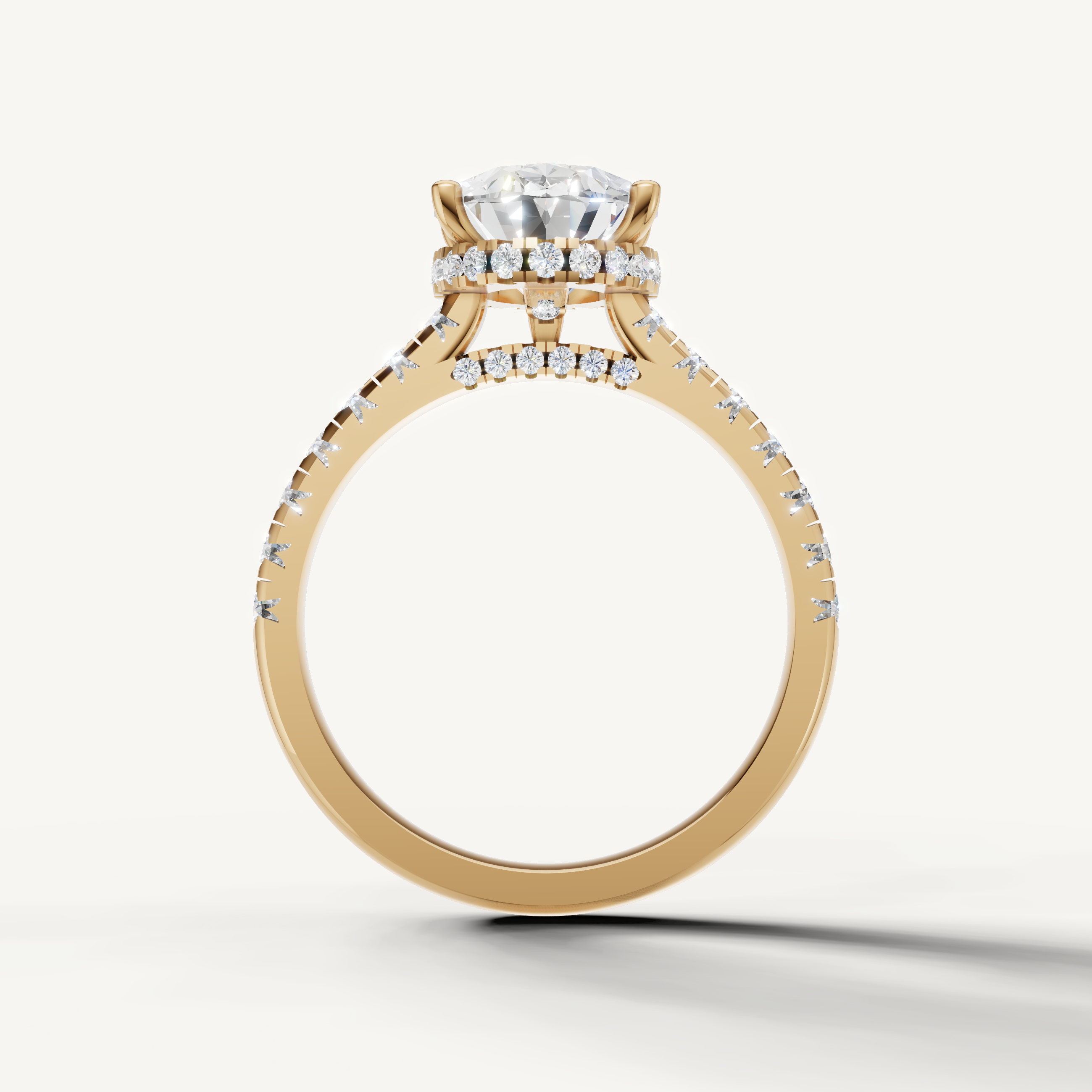Luxury Oval Cut Lab Diamond Engagement Ring with Diamond Band – Raul Diamonds