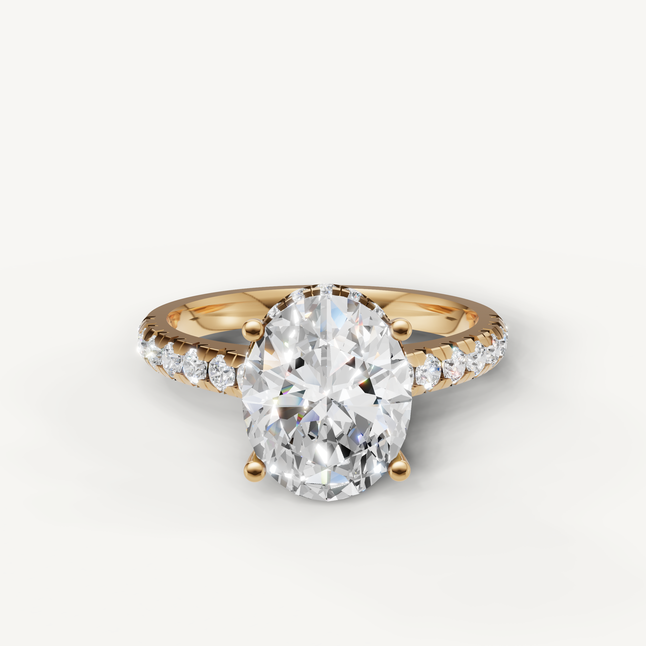 Oval Cut Lab Grown Diamond Engagement Ring in 14K Yellow Gold – Raul Diamonds