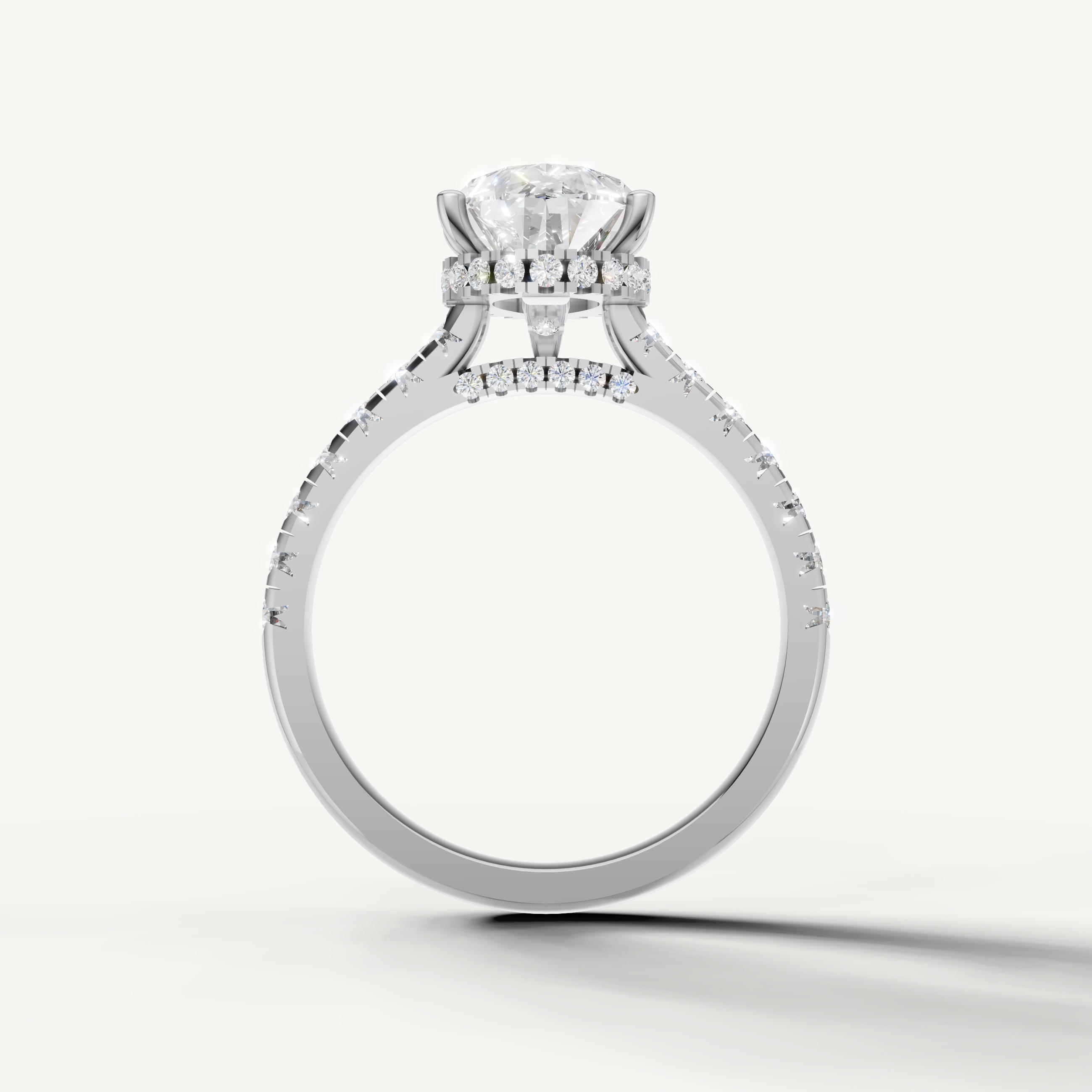 White Gold Pear Engagement Ring with Brilliant Lab Diamond – Raul Diamonds
