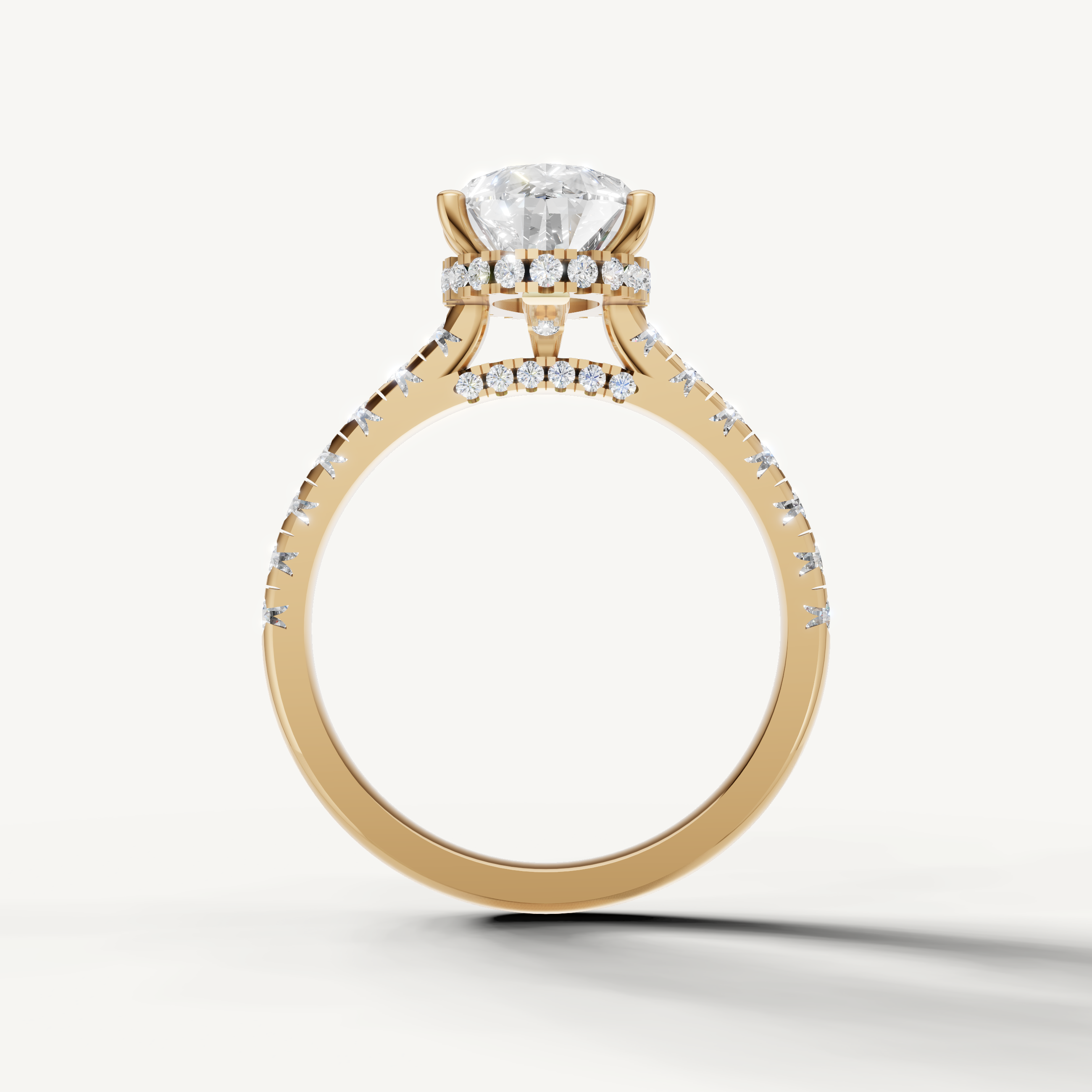 Luxury Pear Cut Lab Diamond Engagement Ring with Diamond Band – Raul Diamonds