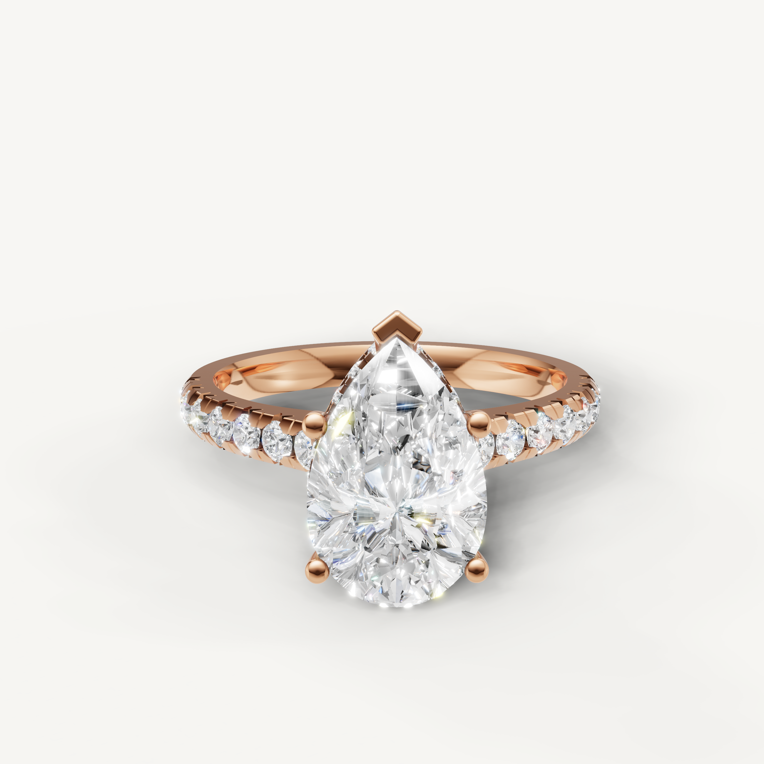Pear Cut Lab Grown Diamond Engagement Ring in 14K Rose Gold – Raul Diamonds