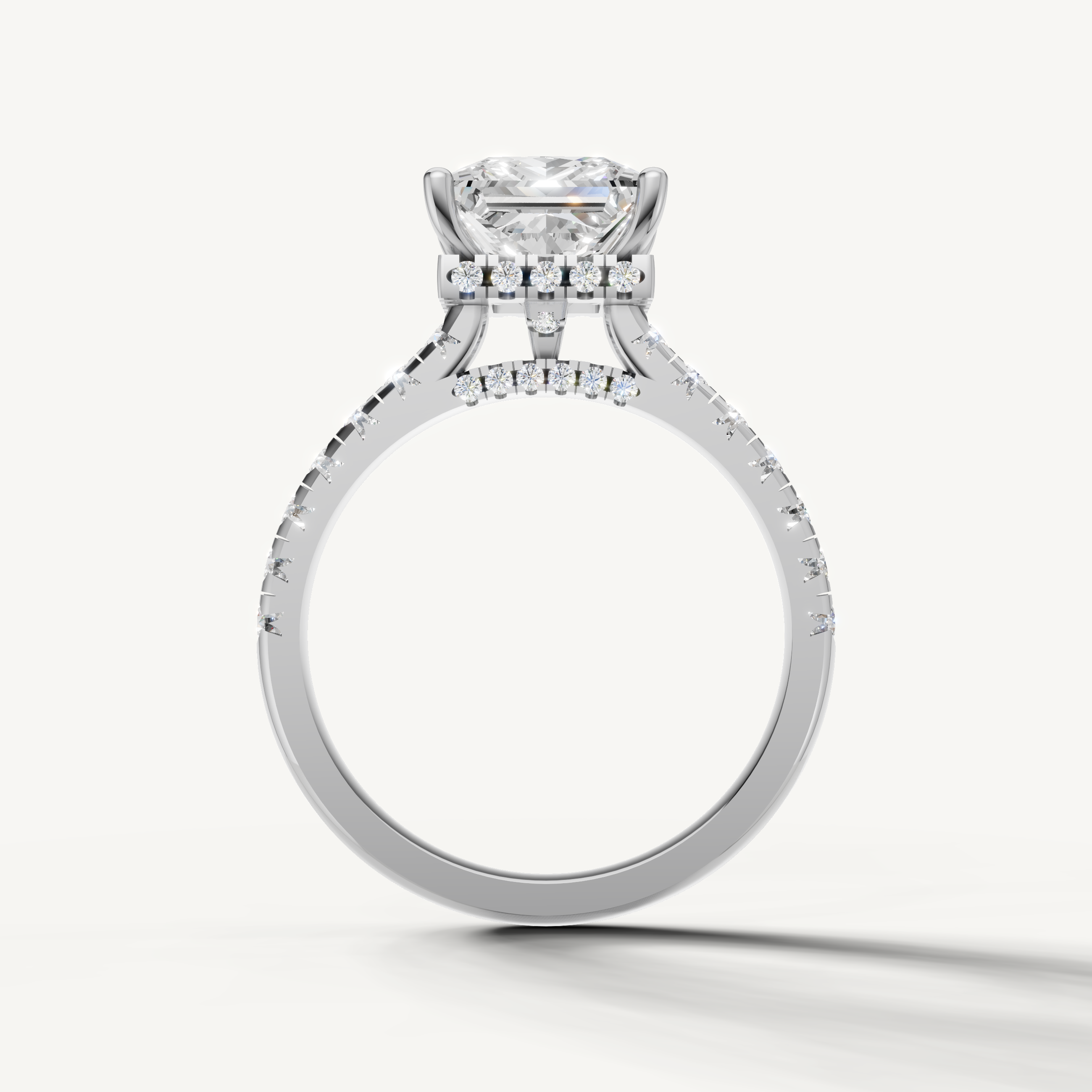 White Gold Princess Engagement Ring with Brilliant Lab Diamond – Raul Diamonds