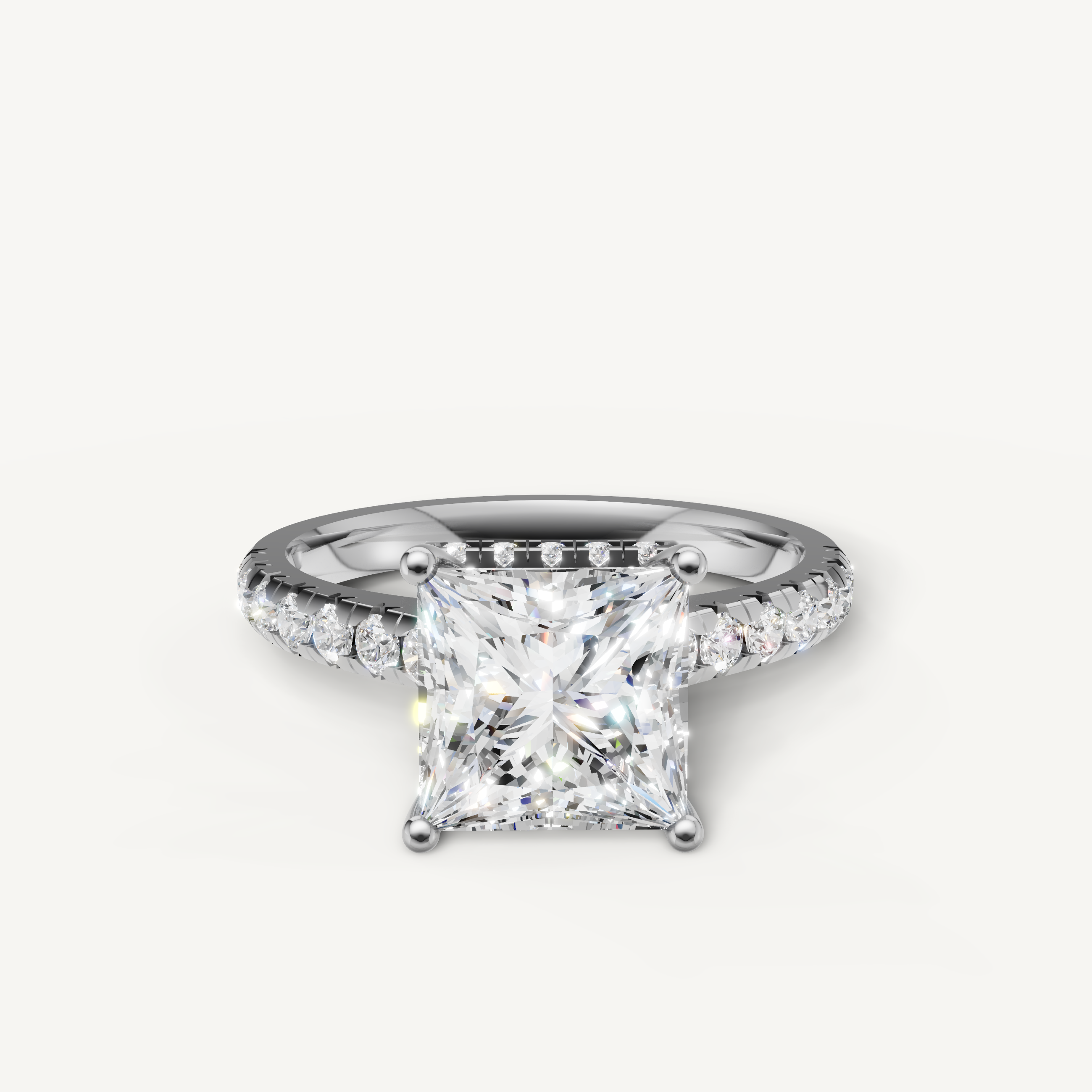 Princess Cut Lab Grown Diamond Engagement Ring in 14K White Gold – Raul Diamonds