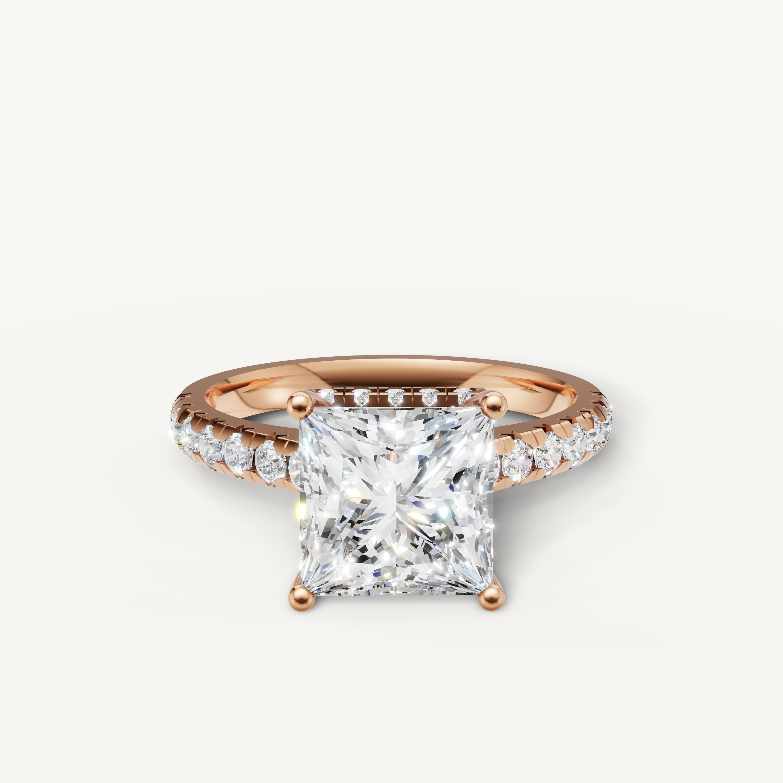 Princess Cut Lab Grown Diamond Engagement Ring in 14K Rose Gold – Raul Diamonds