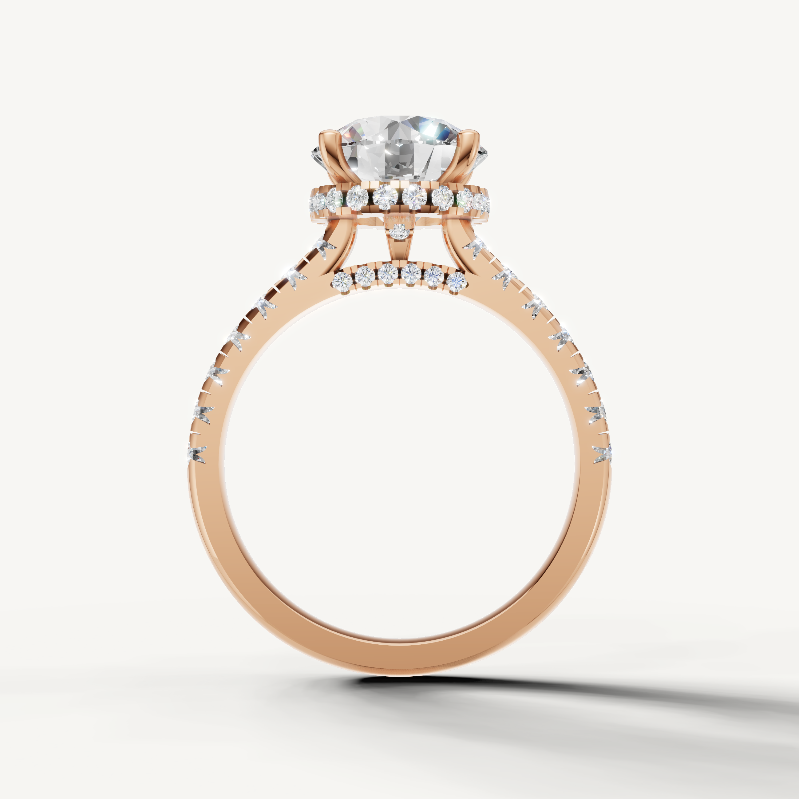 14K Rose Gold Round Diamond Engagement Ring – Raul Diamonds