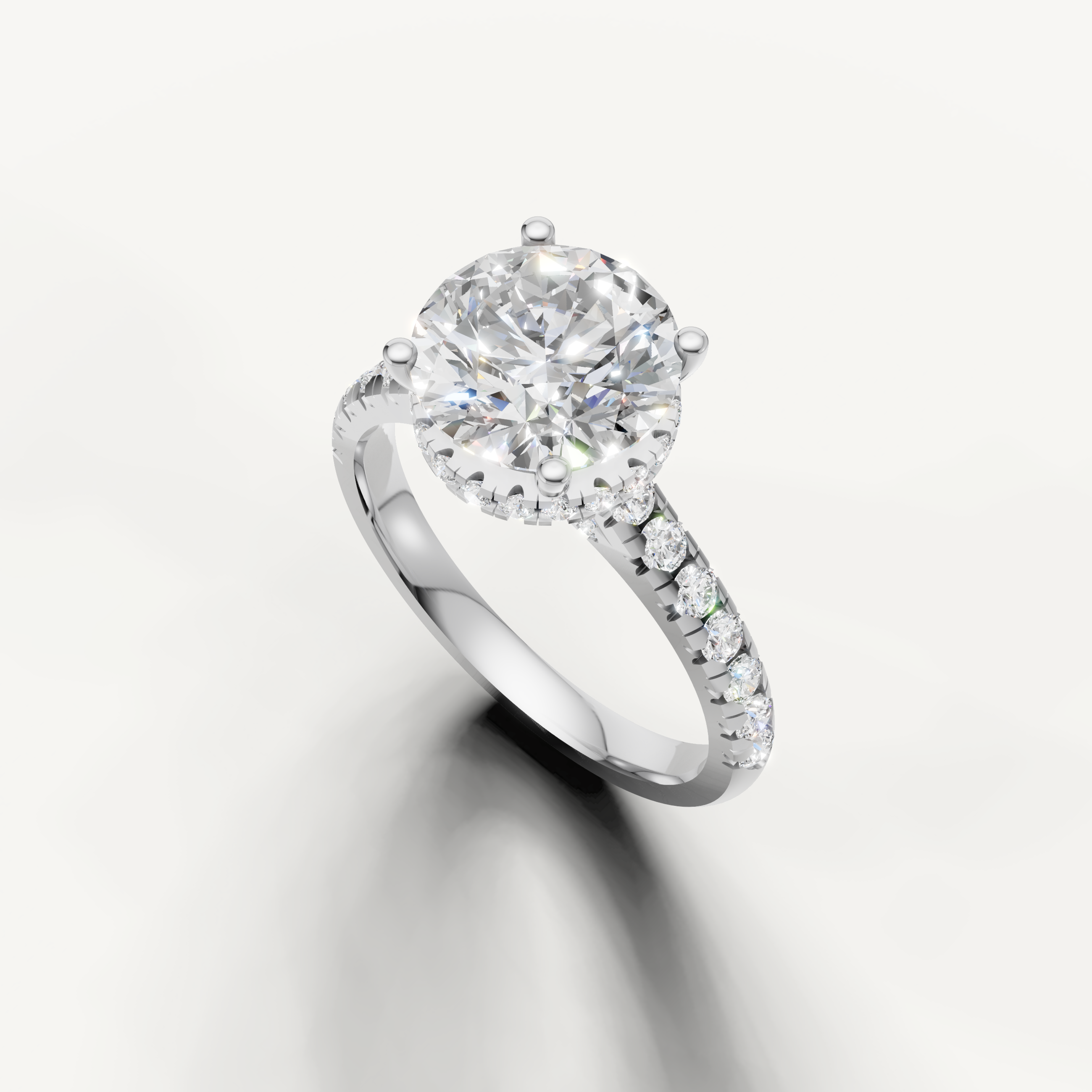14K White Gold Round Cut Lab Grown Diamond Ring – Raul Diamonds